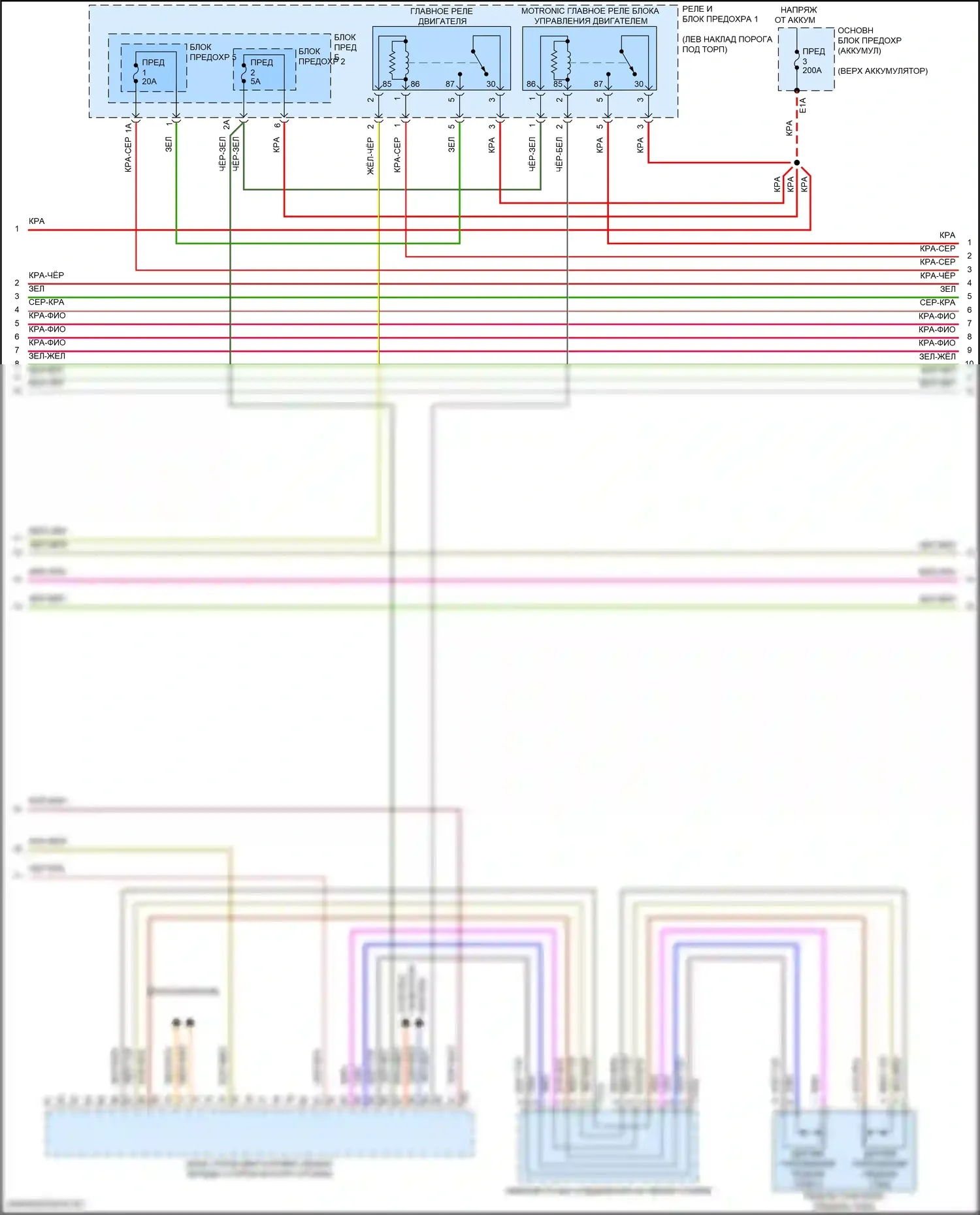 Q5 Audi II рестайлинг (2020-2024): Электросхема двигатель 2.0л турбо гибрид, электросхема органов управления двигателем, дмса (4 из 9) 