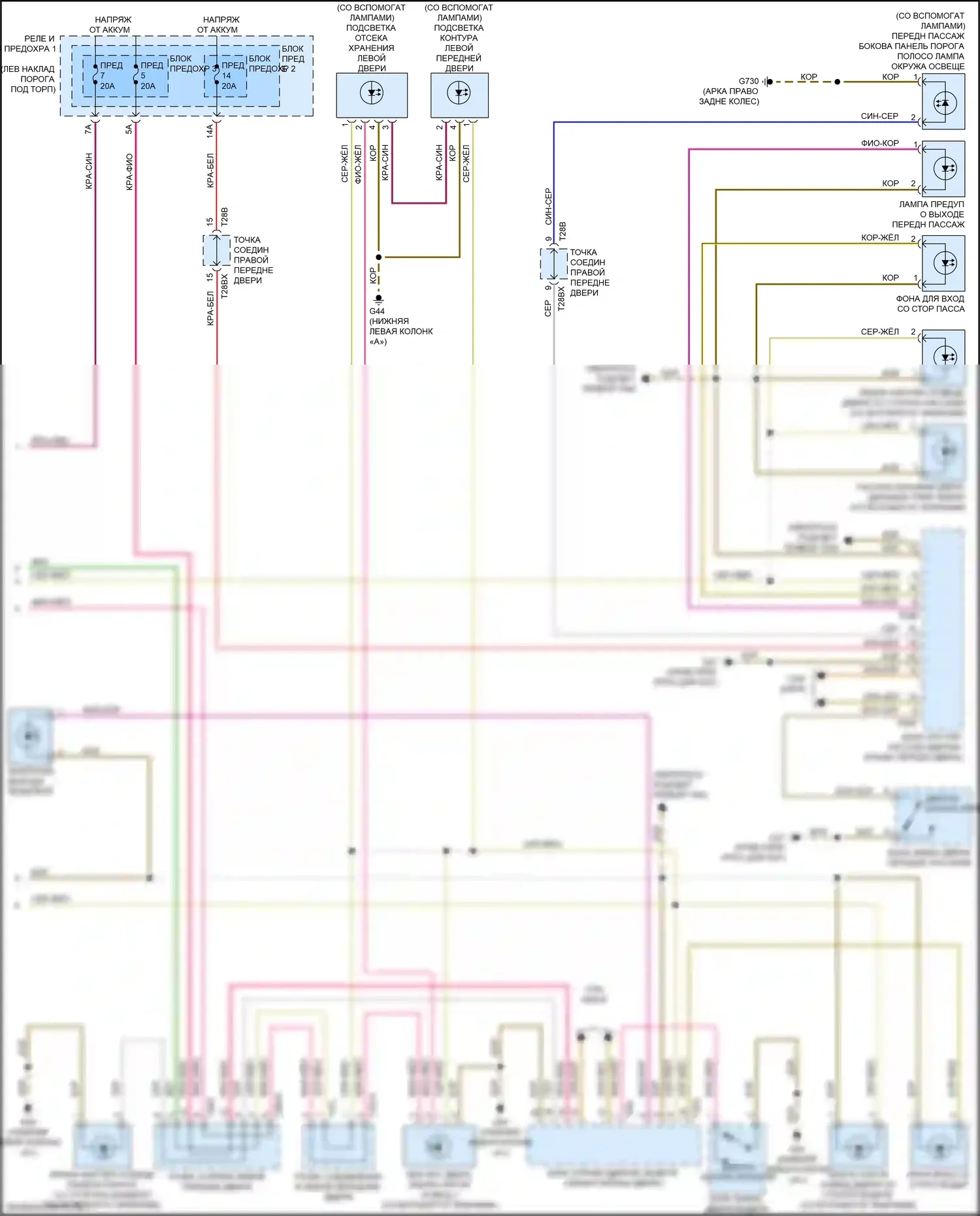 Q5 Audi II рестайлинг (2020-2024): Электросхема освещения салона (6 из 6) 