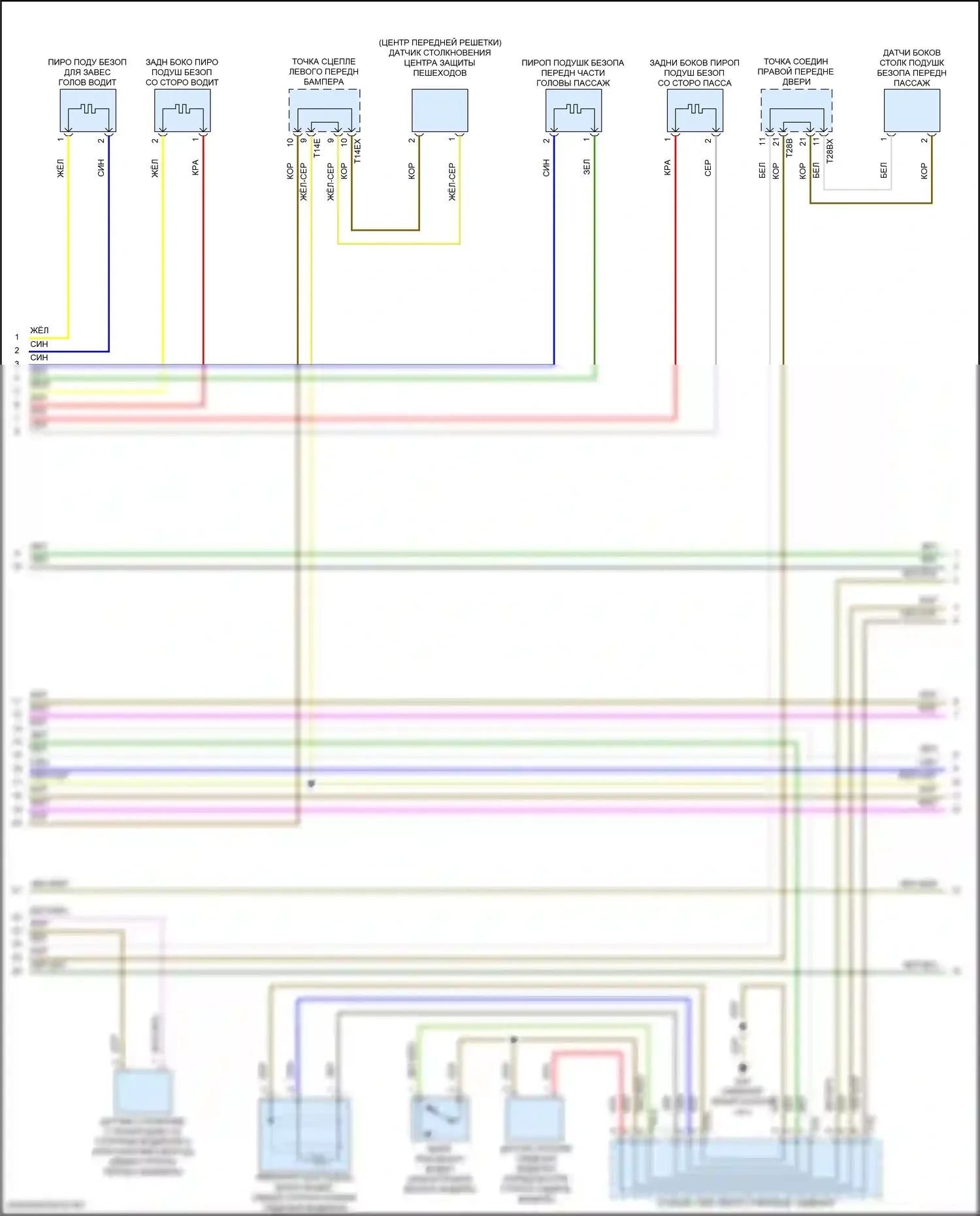 Q5 Audi II рестайлинг (2020-2024): Электросхема подушек безопасности (2 из 5) 