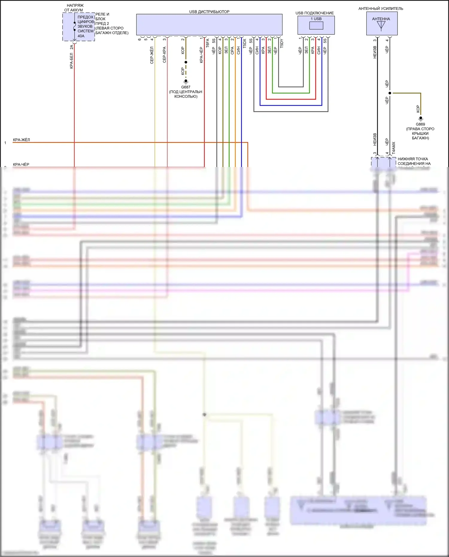 Q5 Audi II рестайлинг (2020-2024): Электросхема навигации, с усилителем (3 из 5) 