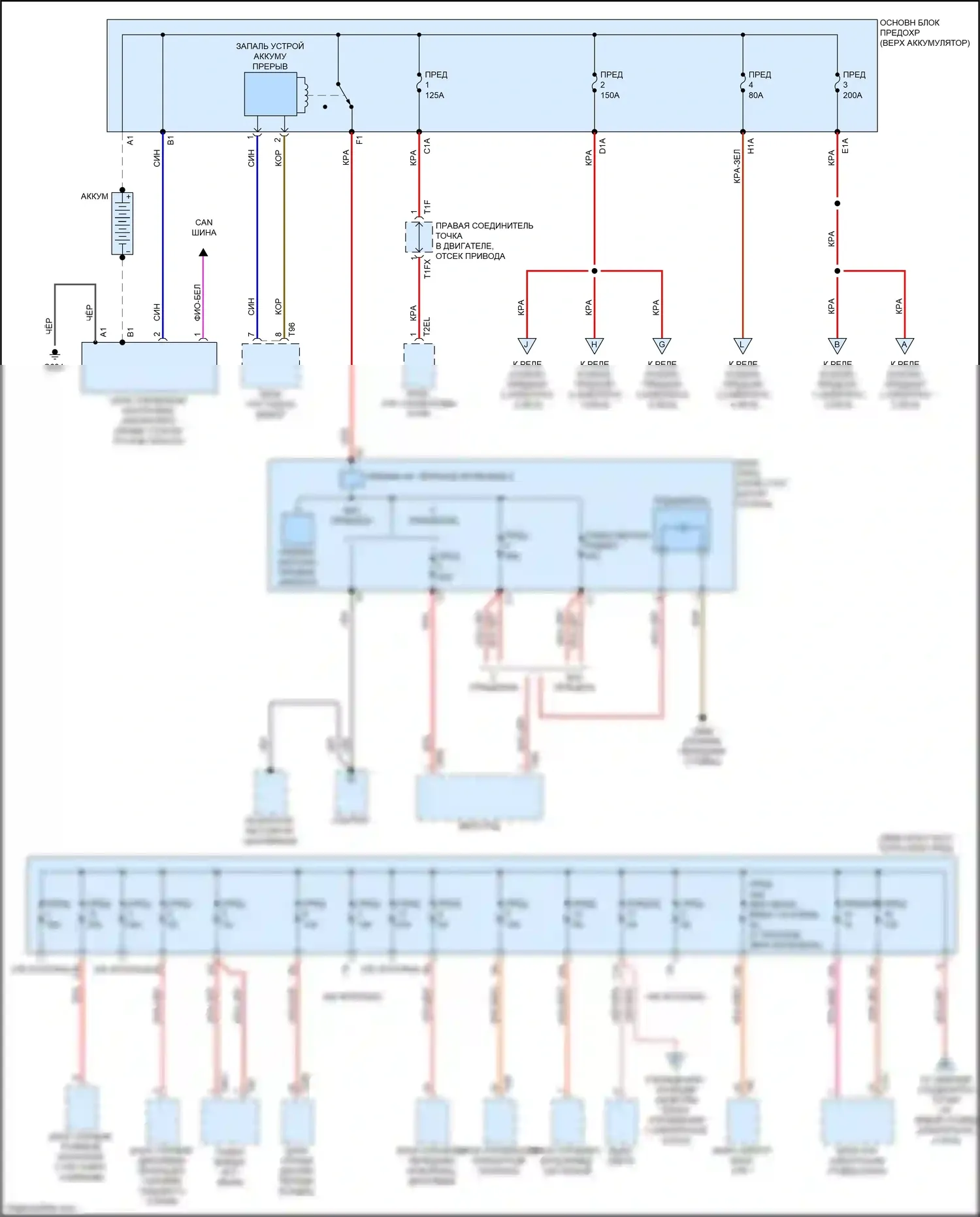 Q5 Audi II (2016-2020): Электросхема блока предохранителей реле (1 из 6) 