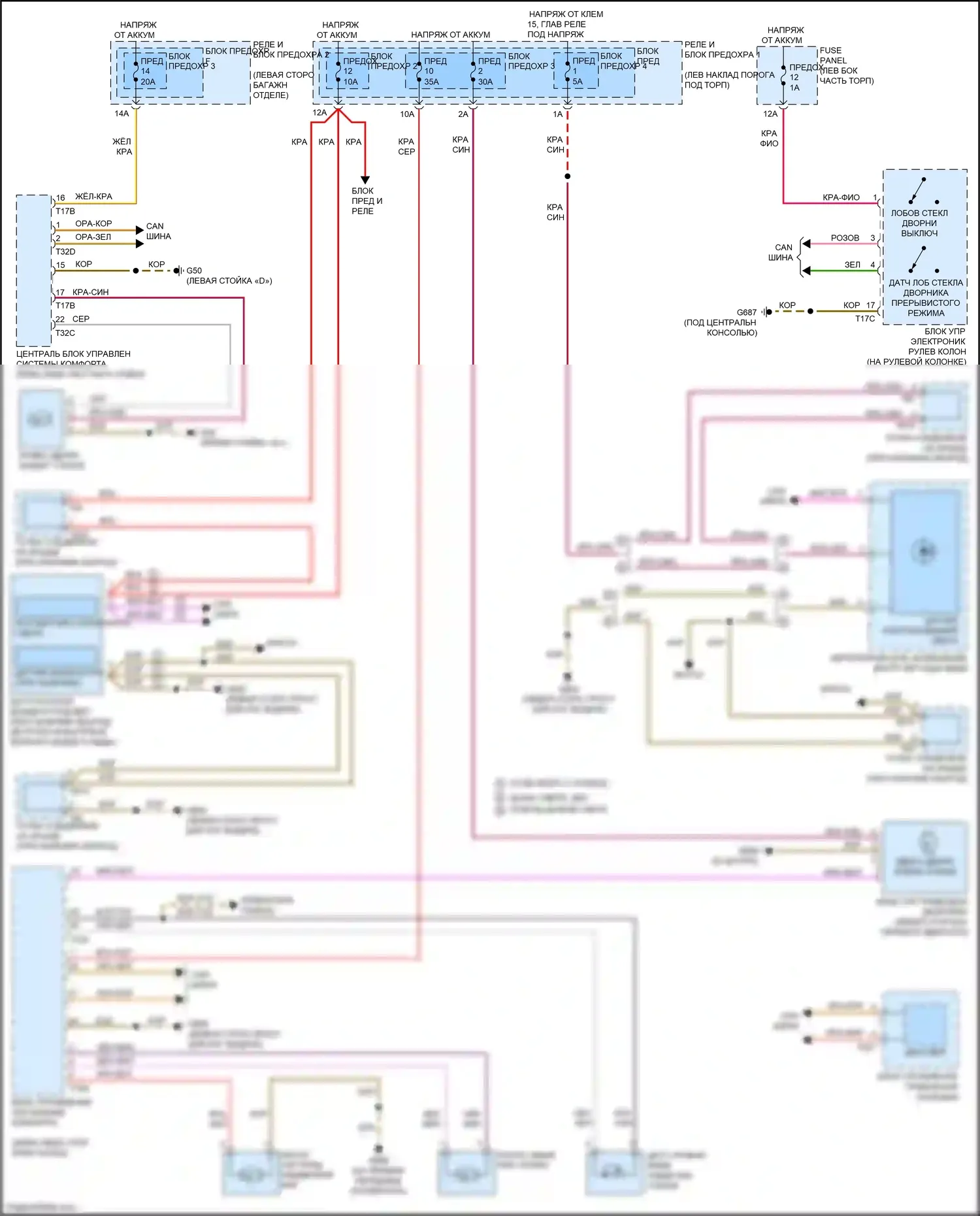 Q5 Audi II (2016-2020): Дворники и омыватели электросхема 