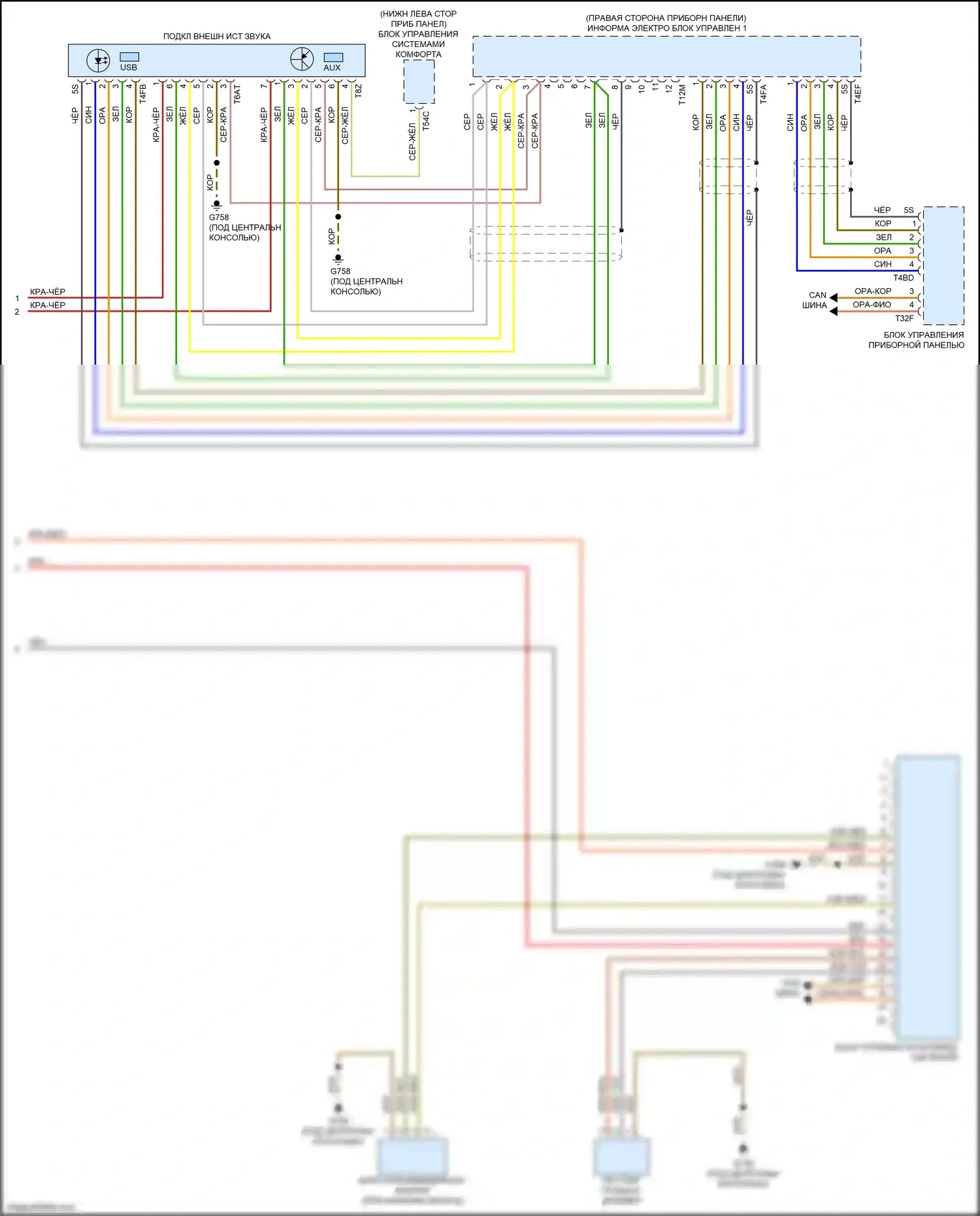Q5 Audi II (2016-2020): Электросхема магнитолы, со звуком bang и olufsen (2 из 4) 