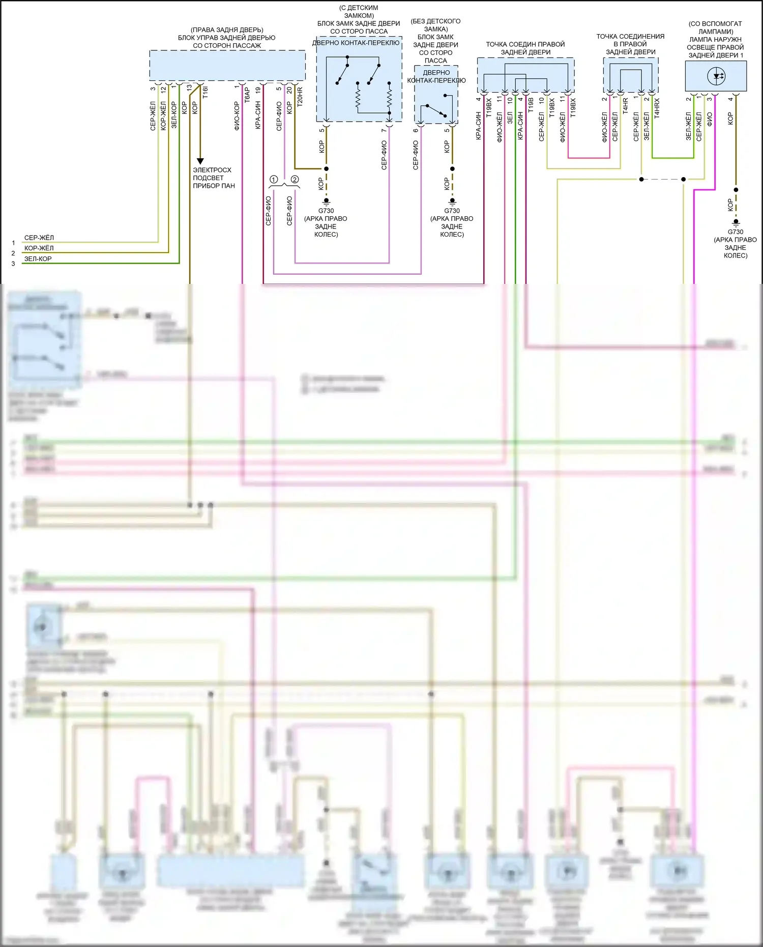 Q5 Audi II (2016-2020): Электросхема освещения салона (5 из 6) 