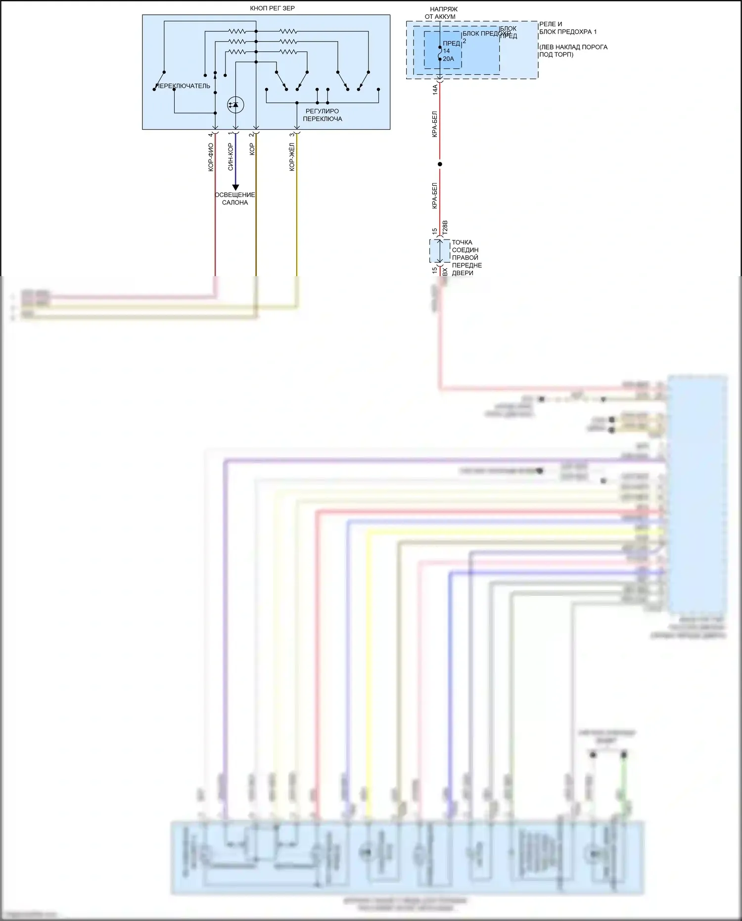 Q5 Audi II (2016-2020): Электросхема памяти зеркал (2 из 2) 