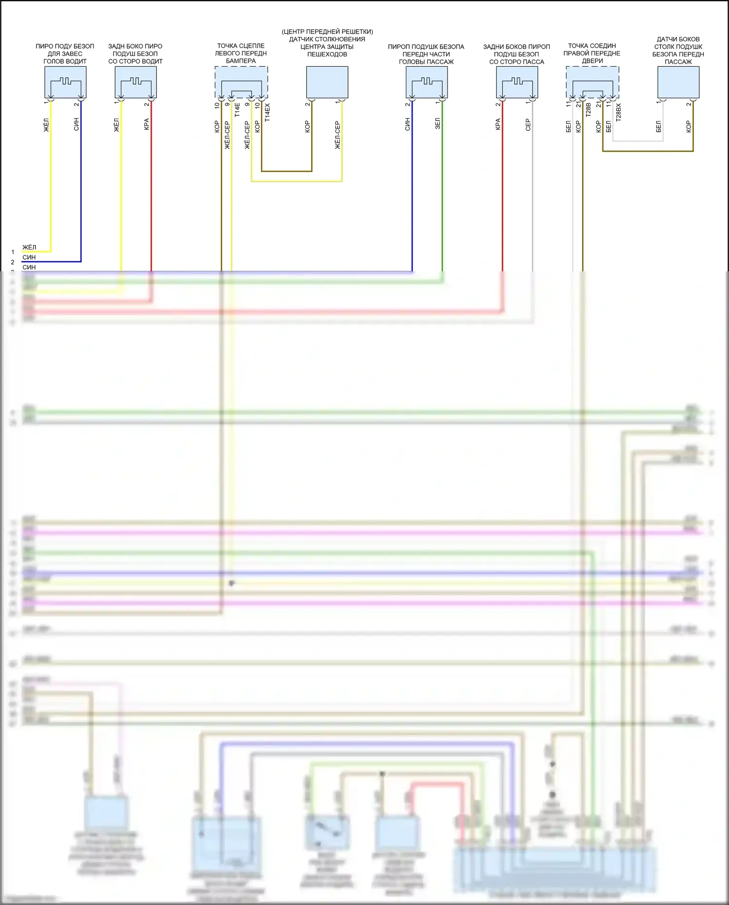 Q5 Audi II (2016-2020): Электросхема подушек безопасности (2 из 5) 