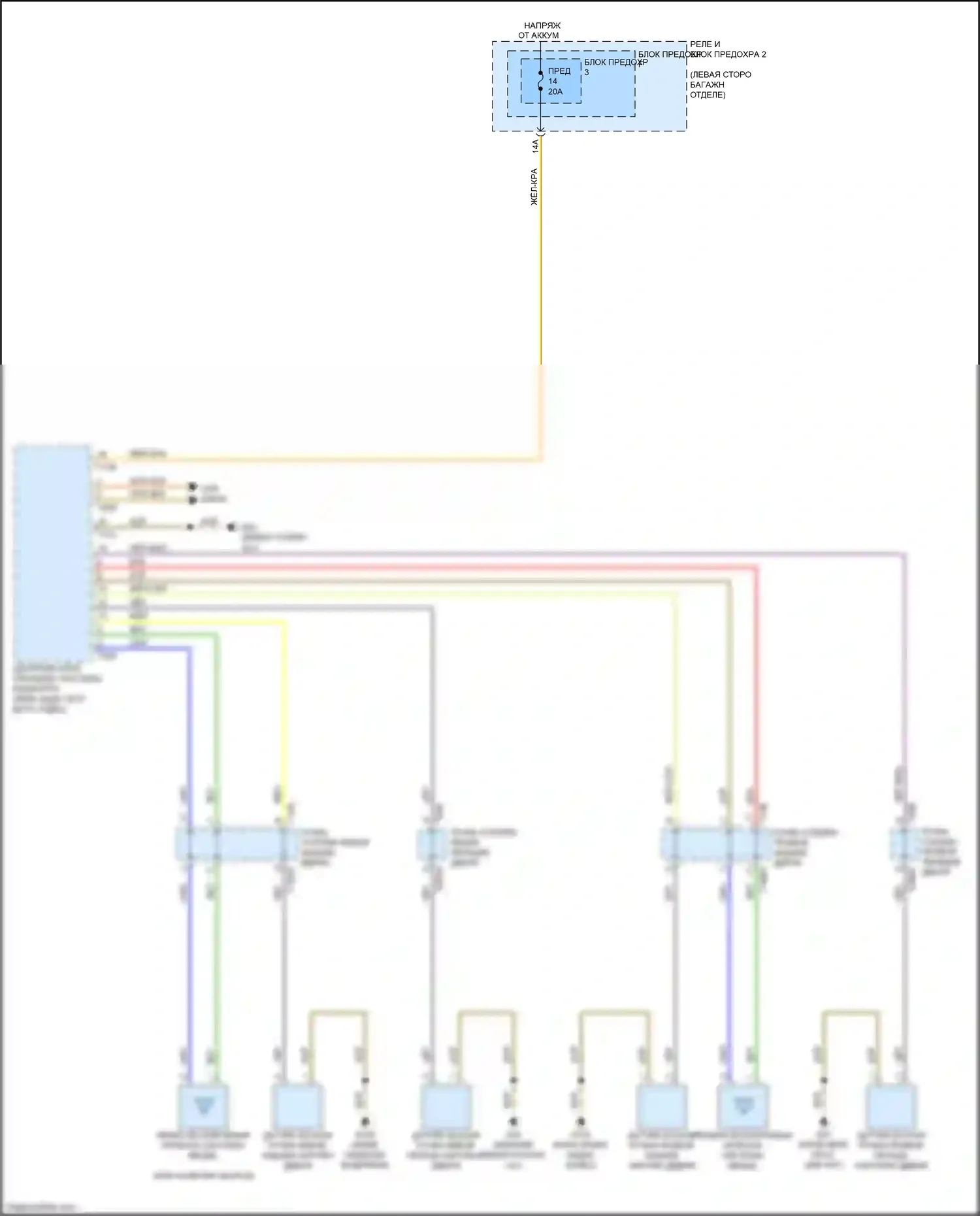Q5 Audi II (2016-2020): Электросхема системы бесключевого доступа 