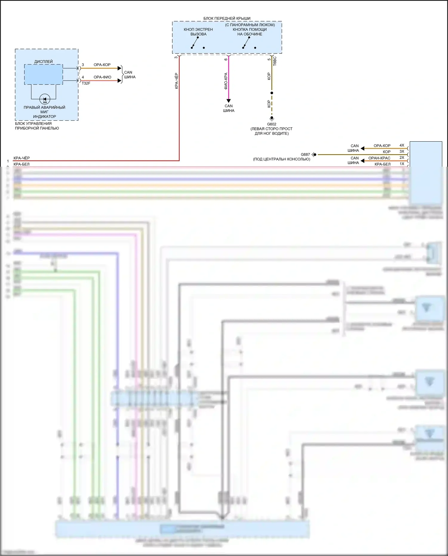 Q5 Audi II (2016-2020): Электросхема экстренного вызова (2 из 2) 