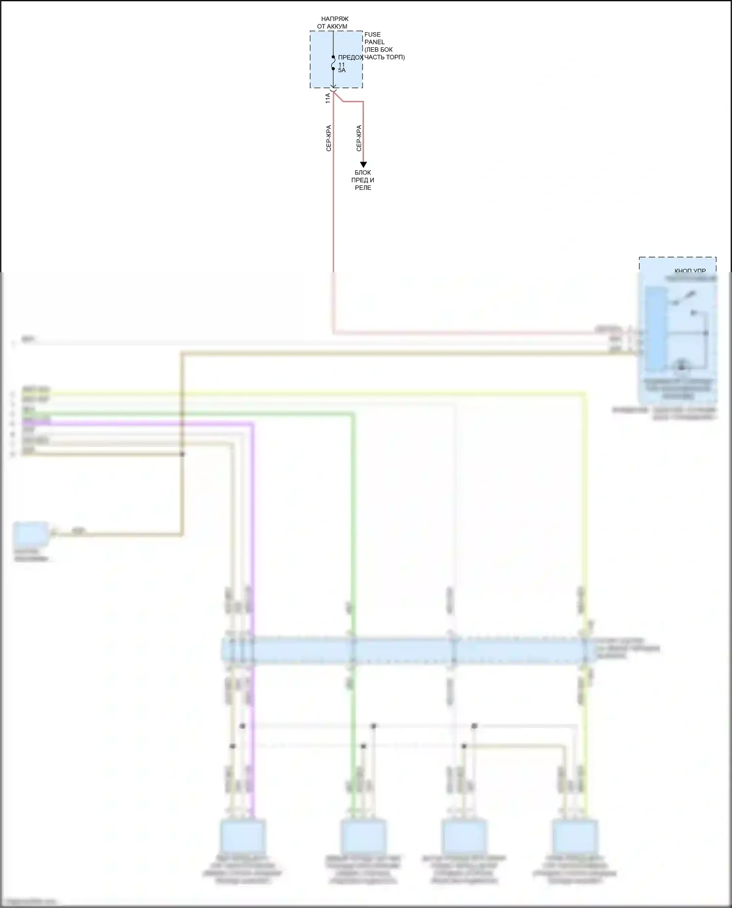 Q5 Audi II (2016-2020): Электросхема парктроника, без параллельной парковки (2 из 2) 
