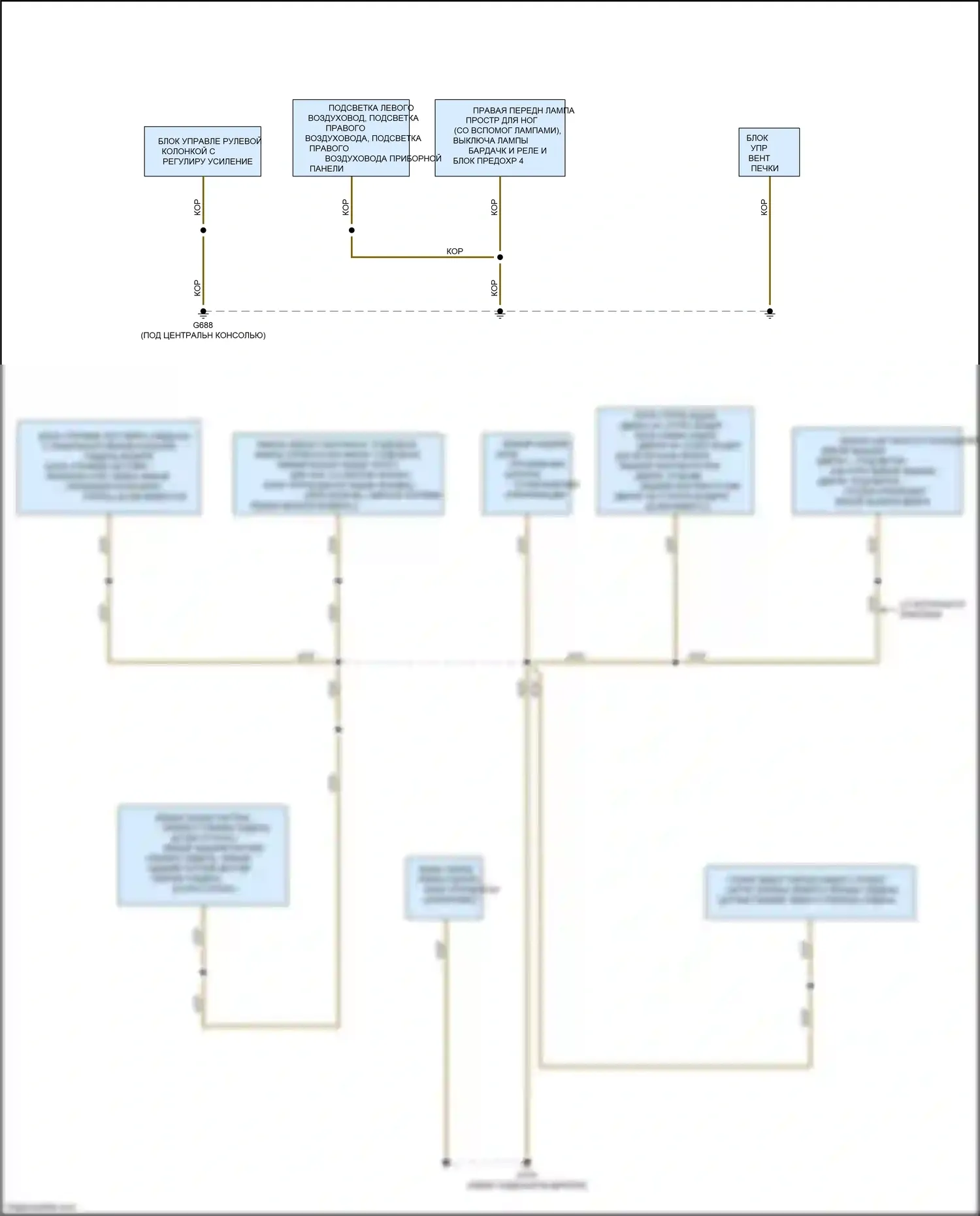 Q5 Audi II (2016-2020): Электросхема точек подключения масс (5 из 5) 