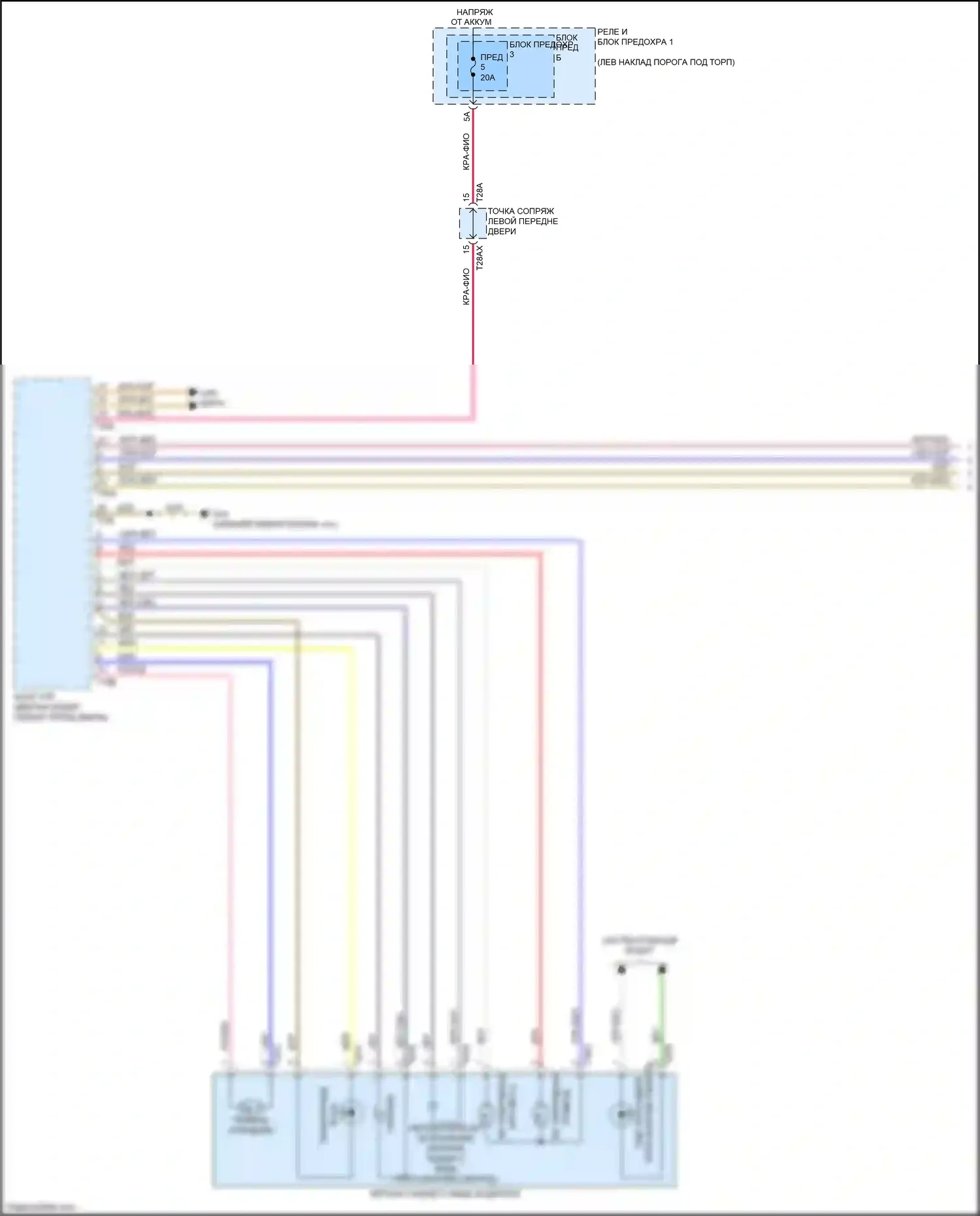 Q5 Audi II (2016-2020): Управление зеркалами заднего вида электросхема (1 из 2) 