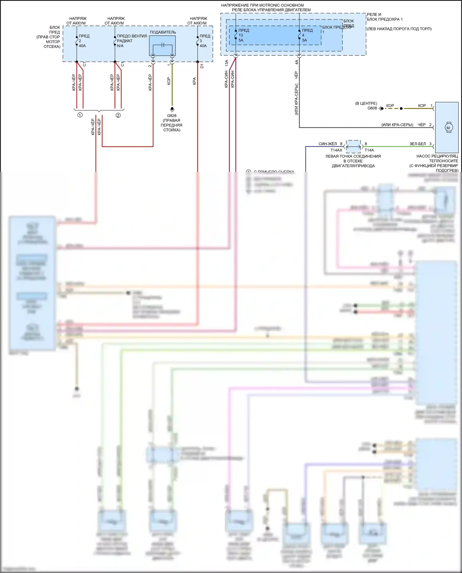 Q5 Audi II (2016-2020): Электросхема вентилятора охлаждения 