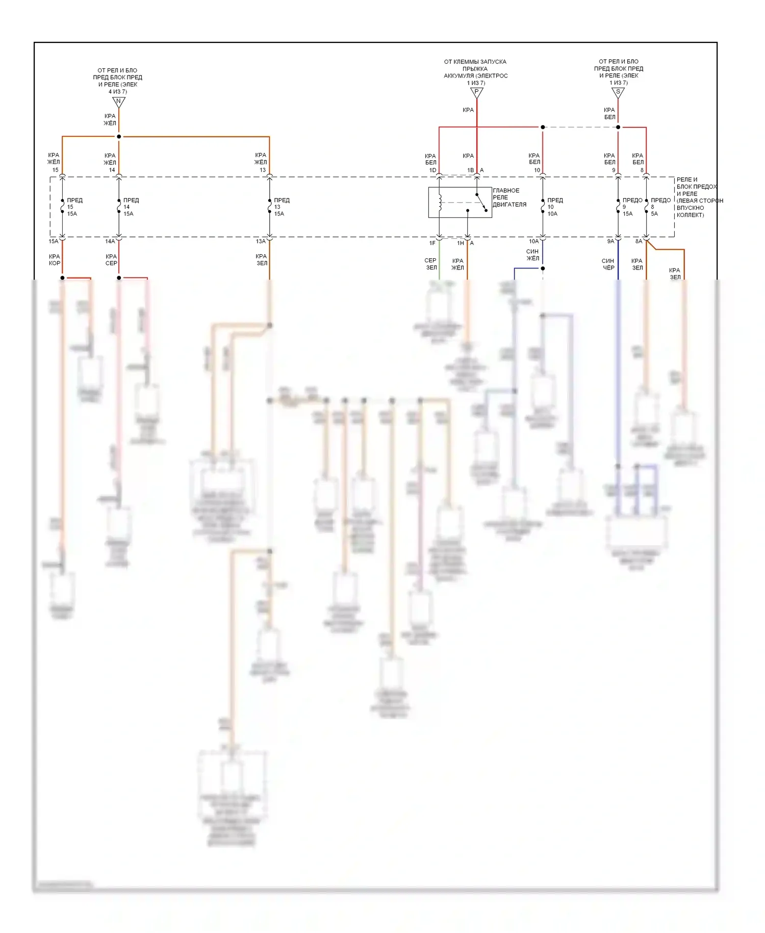 Q7 Audi 4L рестайлинг (2009-2015): 3.0l sc, электросхема блока предохранителей реле (4 из 7) 