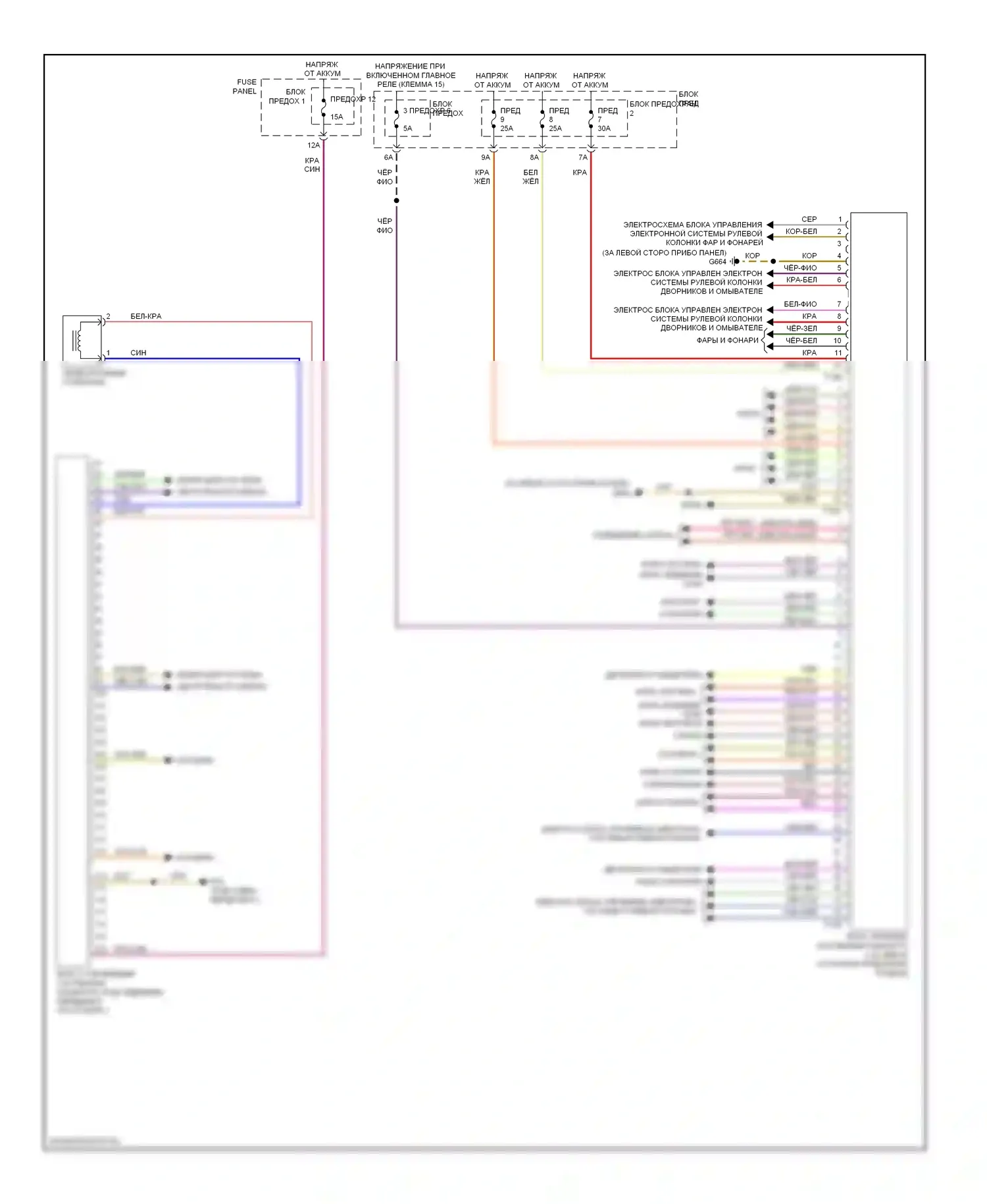 Q7 Audi 4L рестайлинг (2009-2015): Электросхема блока управления системами комфорта 