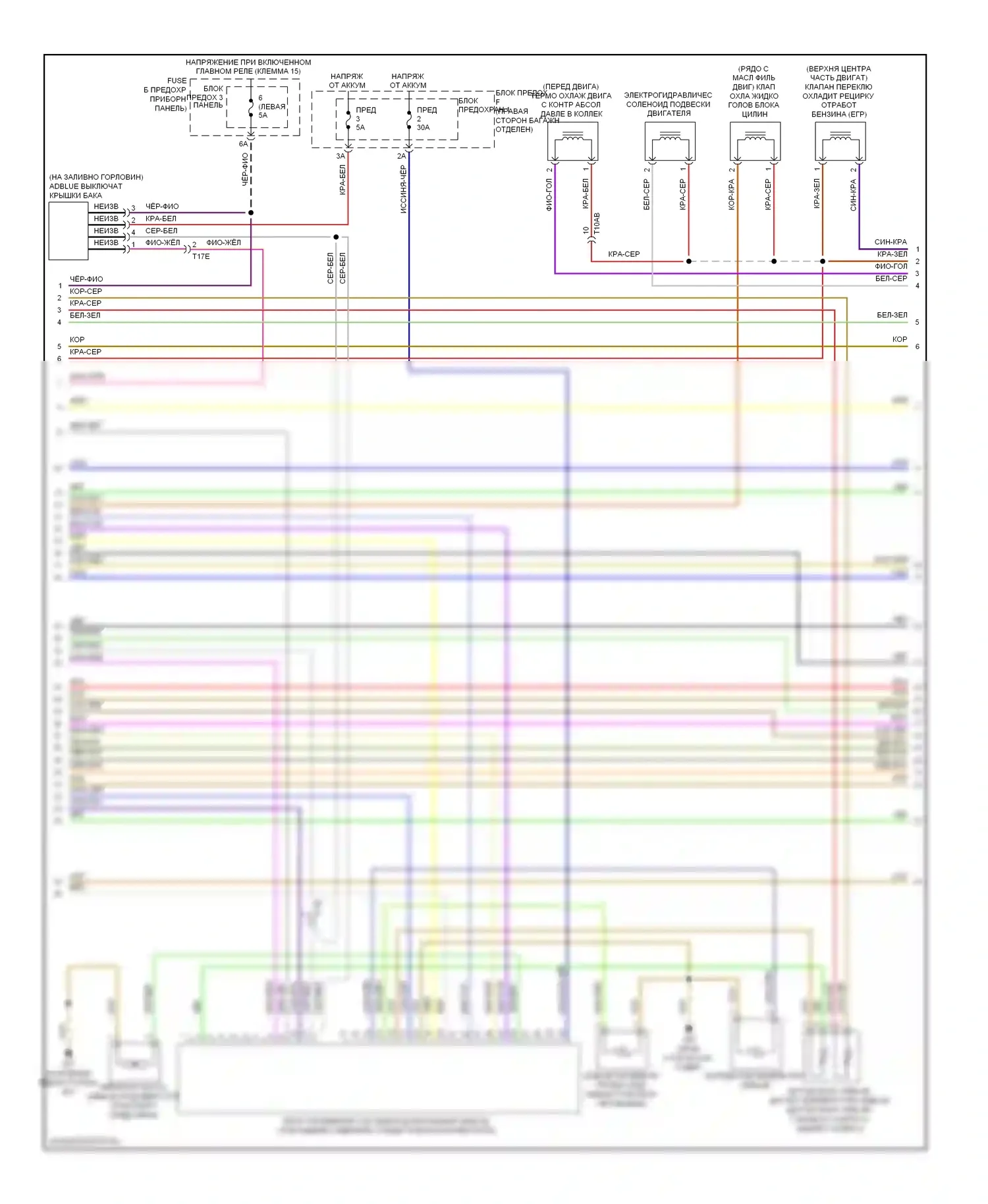 Q7 Audi 4L рестайлинг (2009-2015): Электросхема двигателя 3.0л турбо дизель (7 из 9) 