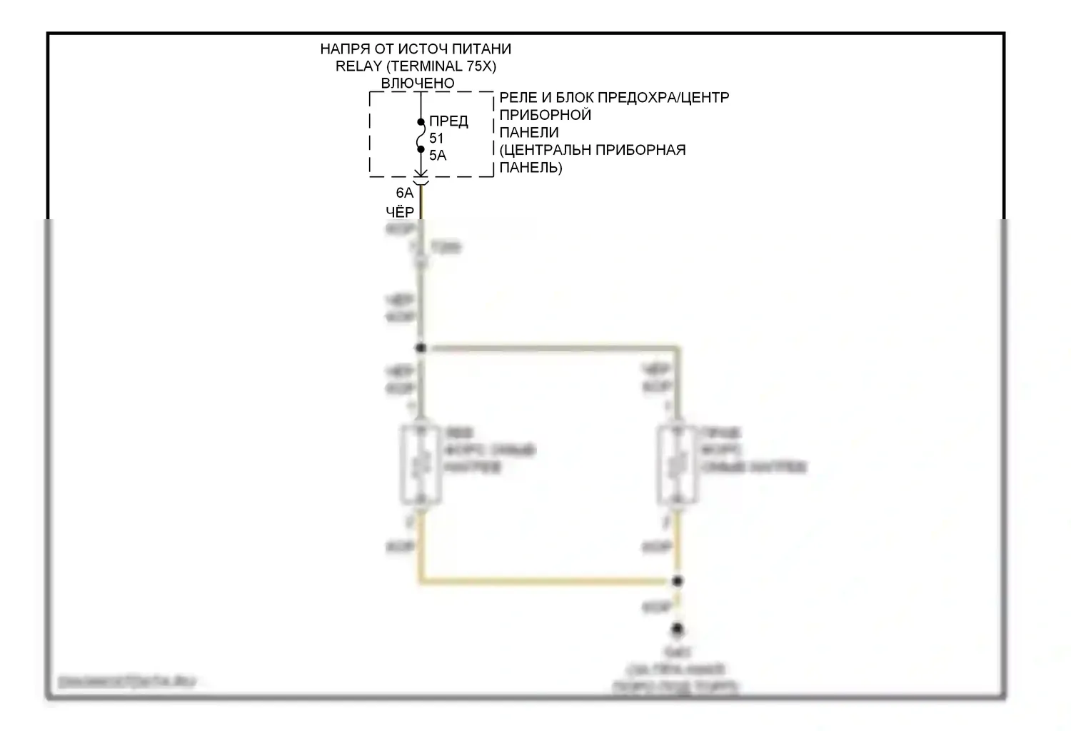 Q7 Audi 4L рестайлинг (2009-2015): Электросхема подогрева форсунки 