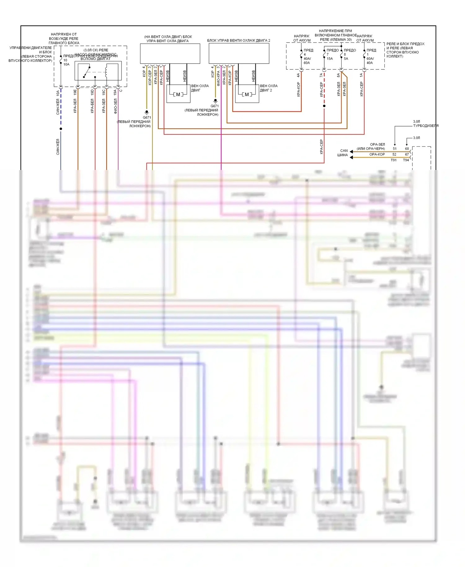 Q7 Audi 4L рестайлинг (2009-2015): Электросхема климат контроля, базовая (2 из 2) 