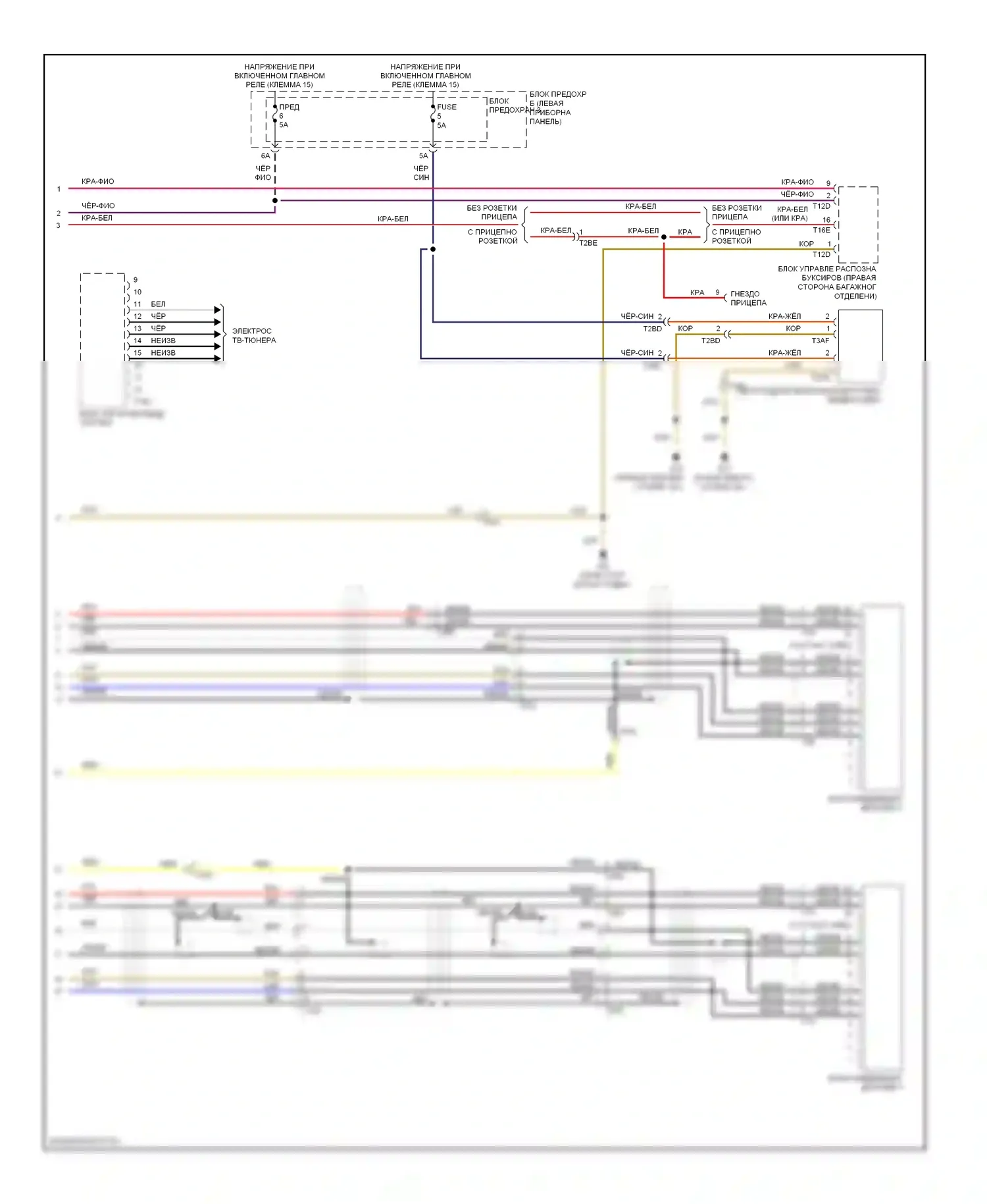 Q7 Audi 4L рестайлинг (2009-2015): Электросхема мультимедий заднего сиденья (2 из 2) 