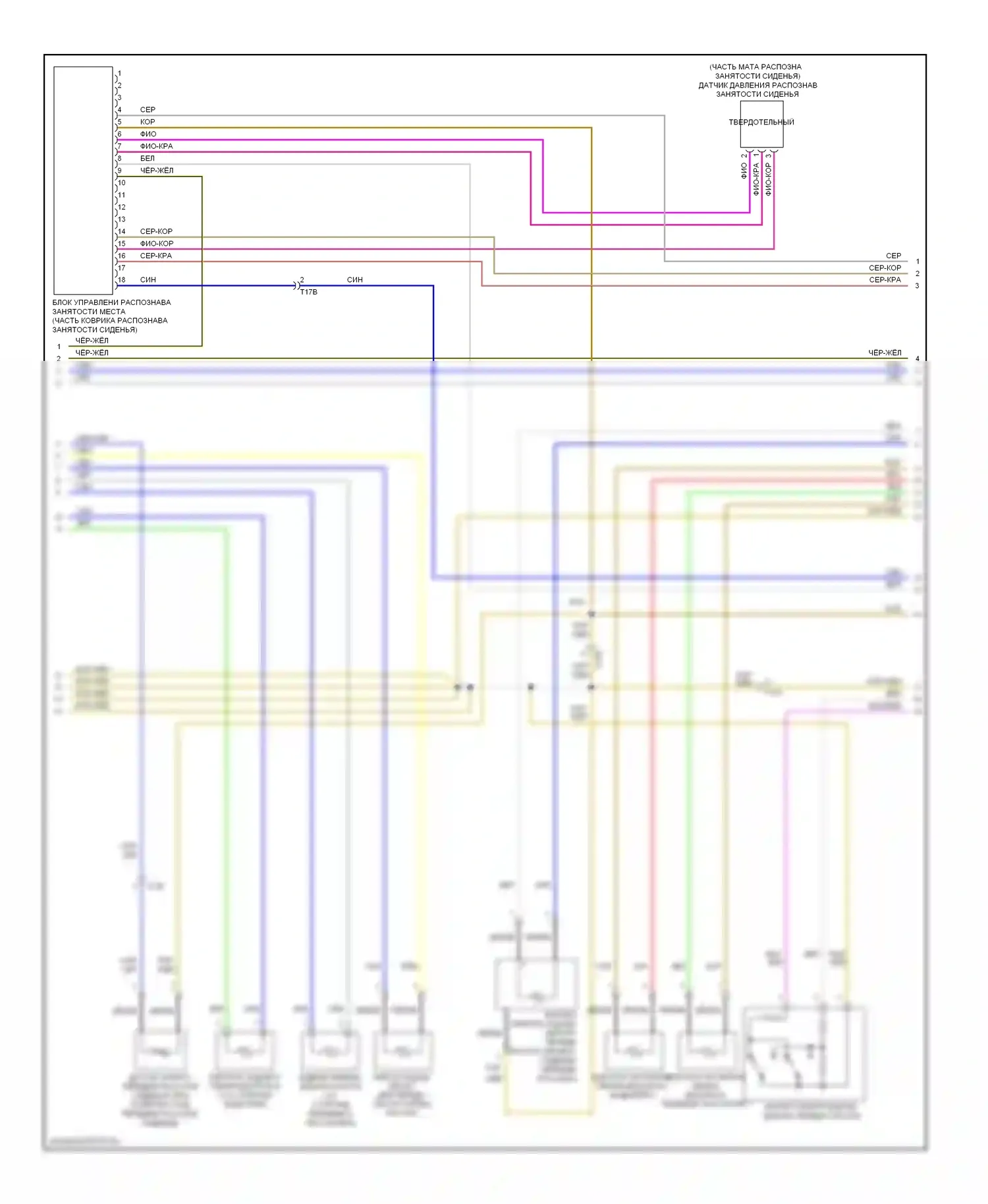 Q7 Audi 4L рестайлинг (2009-2015): Электросхема подушек безопасности (2 из 3) 