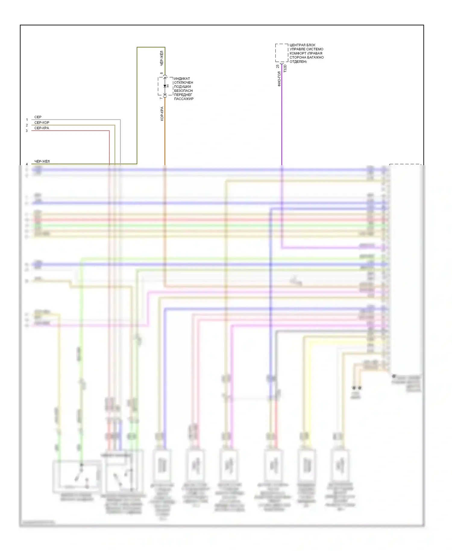 Q7 Audi 4L рестайлинг (2009-2015): Электросхема подушек безопасности (3 из 3) 