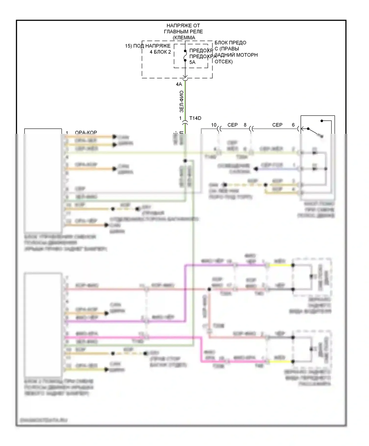 Q7 Audi 4L рестайлинг (2009-2015): Электросхема помощи при смене полосы движения 