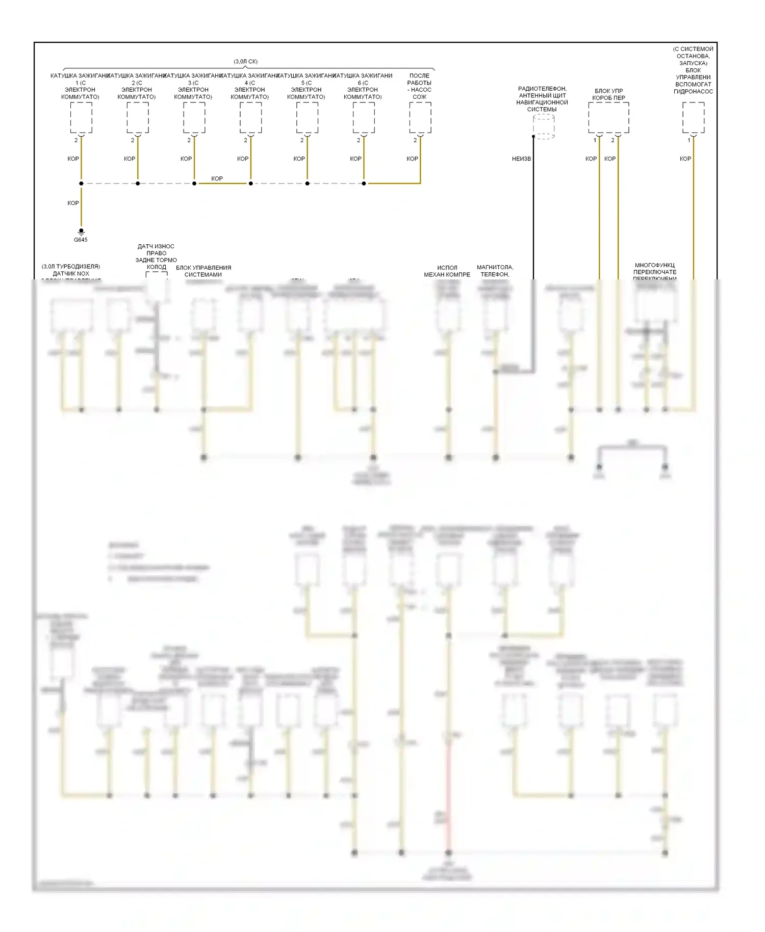 Q7 Audi 4L рестайлинг (2009-2015): Электросхема разводки массы (1 из 7) 