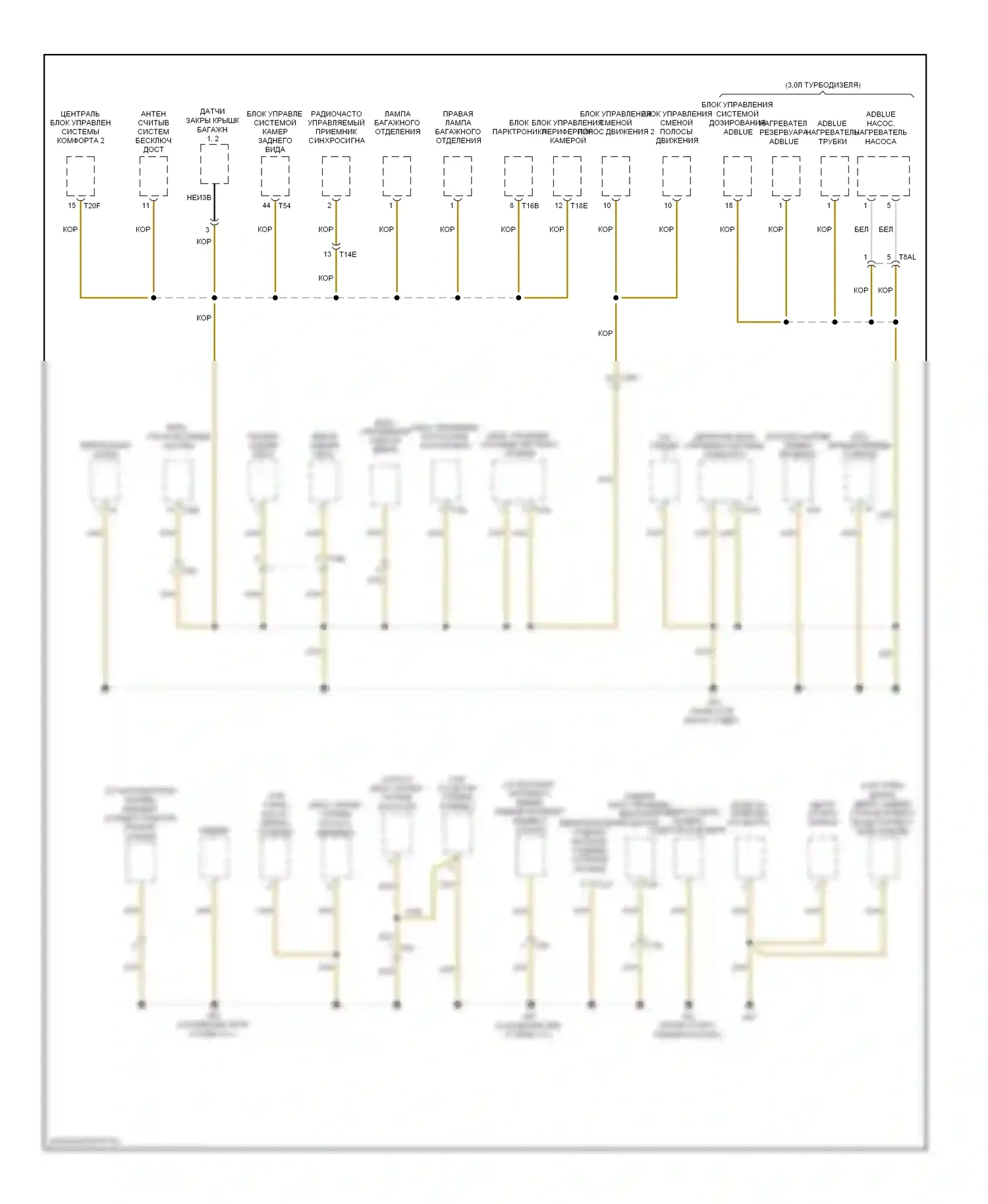 Q7 Audi 4L рестайлинг (2009-2015): Электросхема разводки массы (3 из 7) 