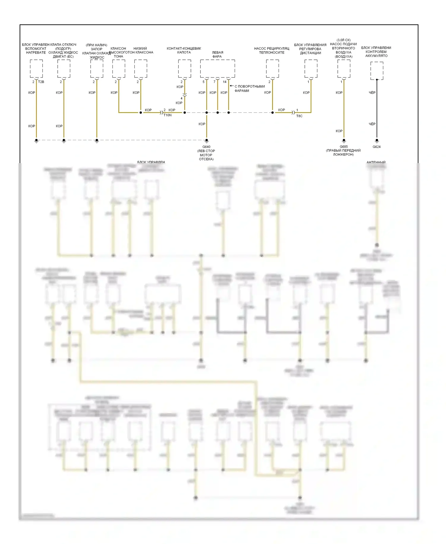 Q7 Audi 4L рестайлинг (2009-2015): Электросхема разводки массы (6 из 7) 