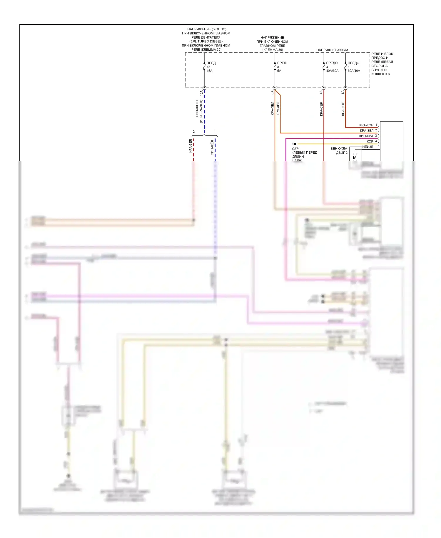 Q7 Audi 4L рестайлинг (2009-2015): Электросхема вентилятора охлаждения (2 из 2) 