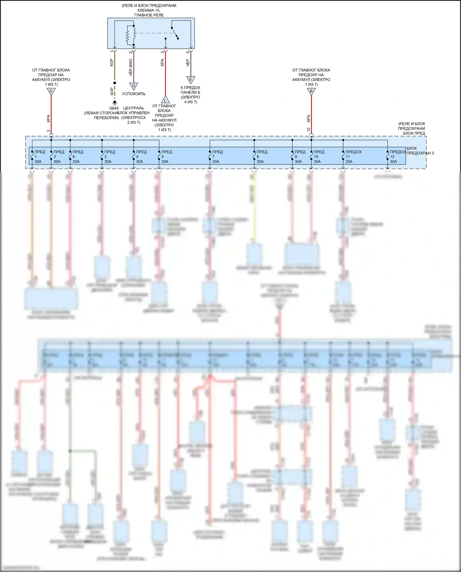 Q7 Audi 4M рестайлинг (2019-2024): Электросхема блока предохранителей реле (3 из 7) 