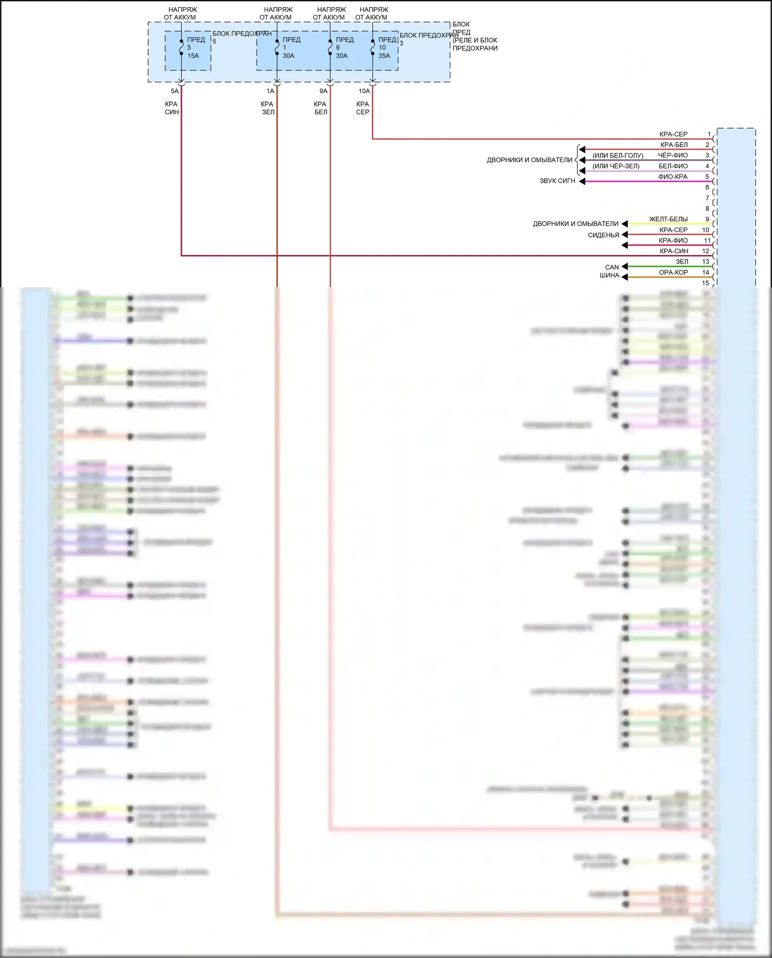 Q7 Audi 4M рестайлинг (2019-2024): Электросхема блока управления системами комфорта (1 из 2) 
