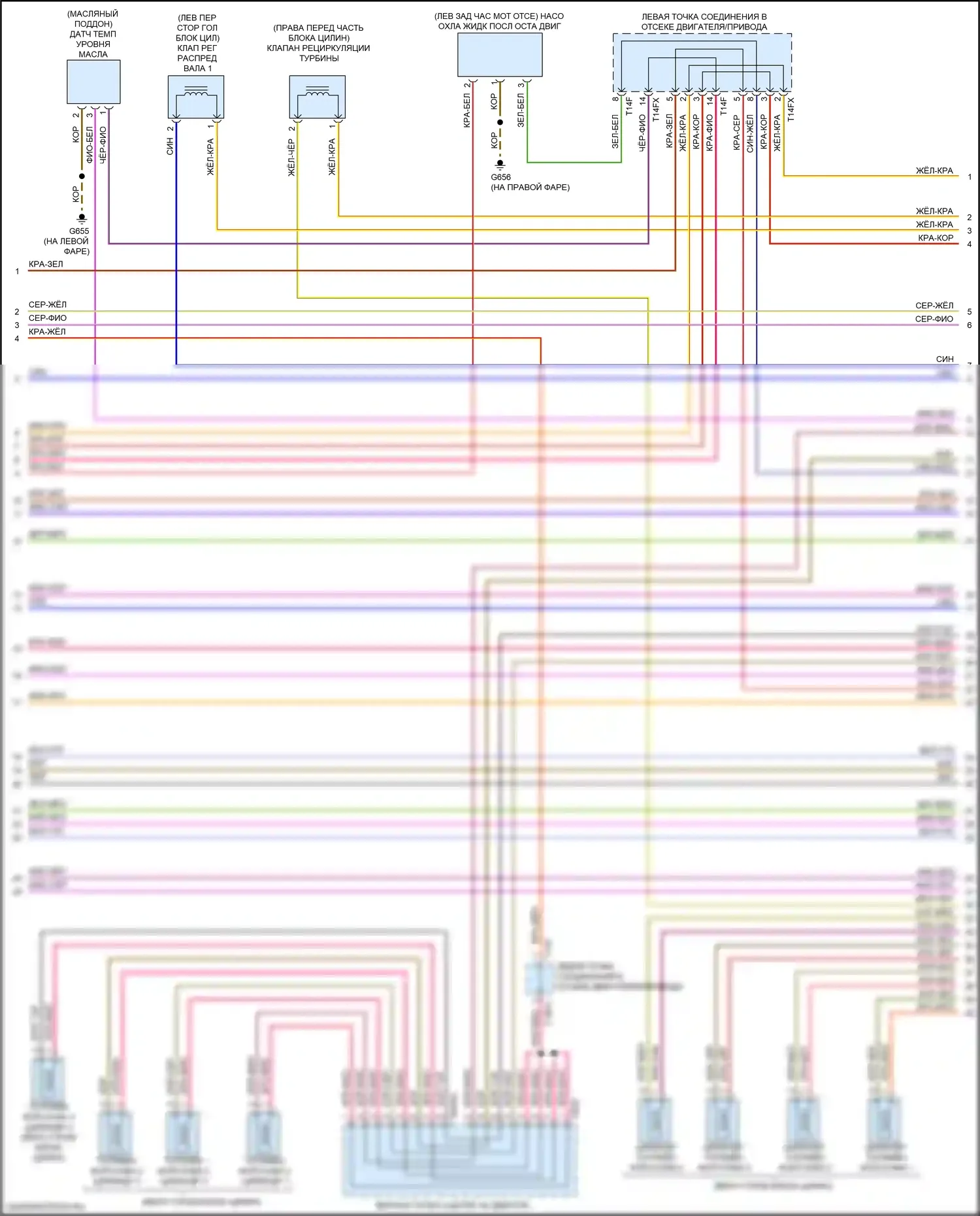Q7 Audi 4M рестайлинг (2019-2024): Электросхема двигателя 2.0л турбо (6 из 10) 