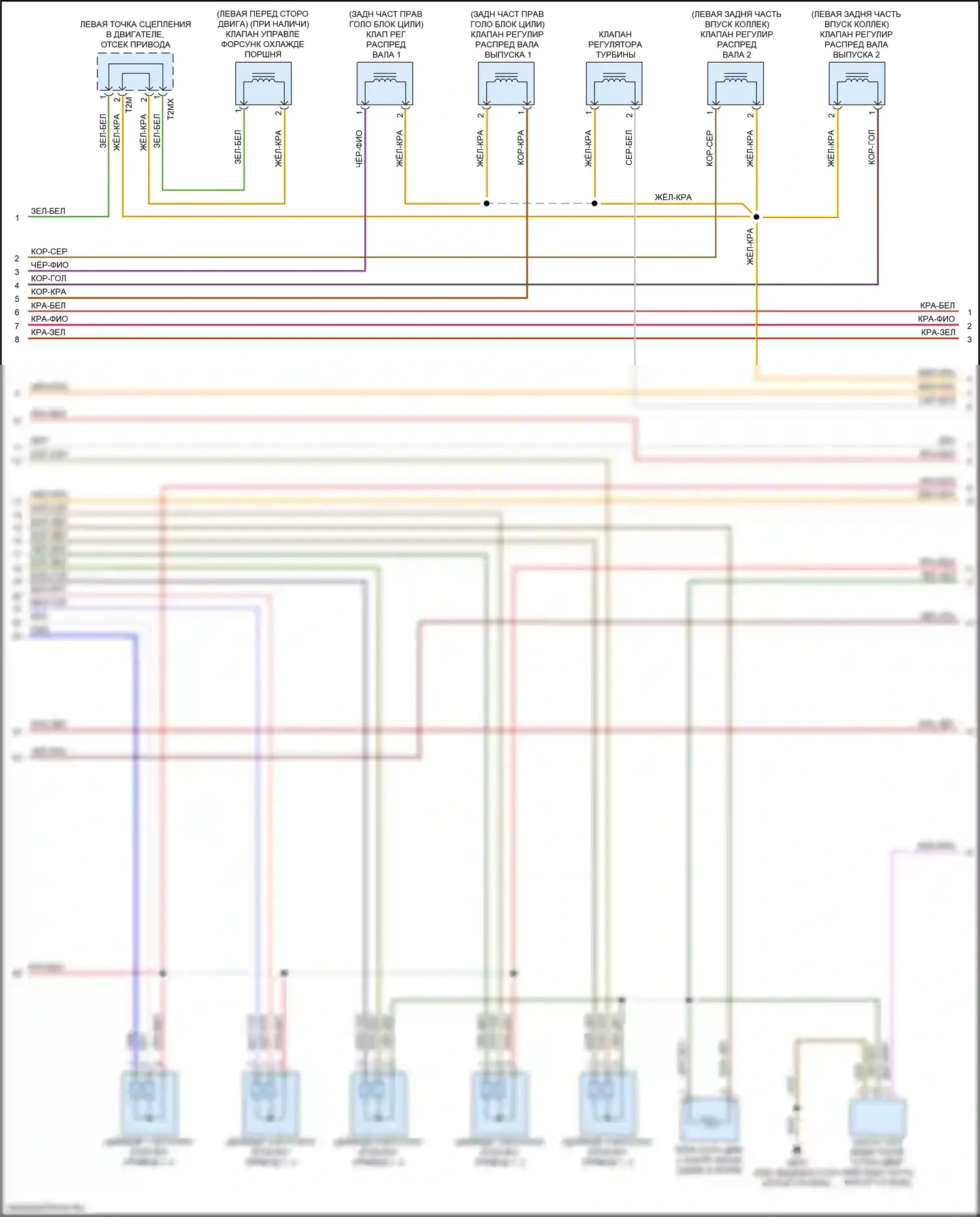 Q7 Audi 4M рестайлинг (2019-2024): Электросхема двигателя 3,0л турбо (5 из 10) 