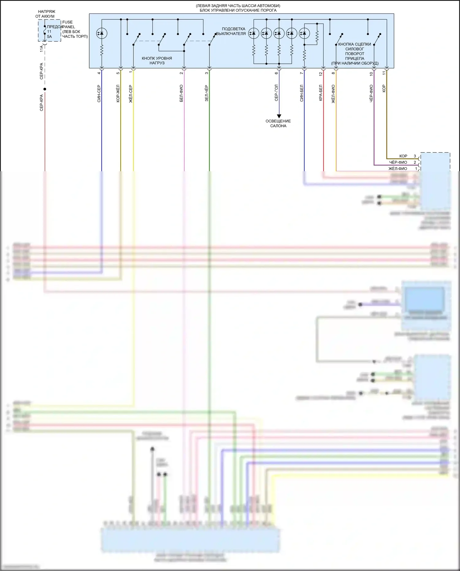 Q7 Audi 4M рестайлинг (2019-2024): Электросхема электронной подвески (2 из 3) 