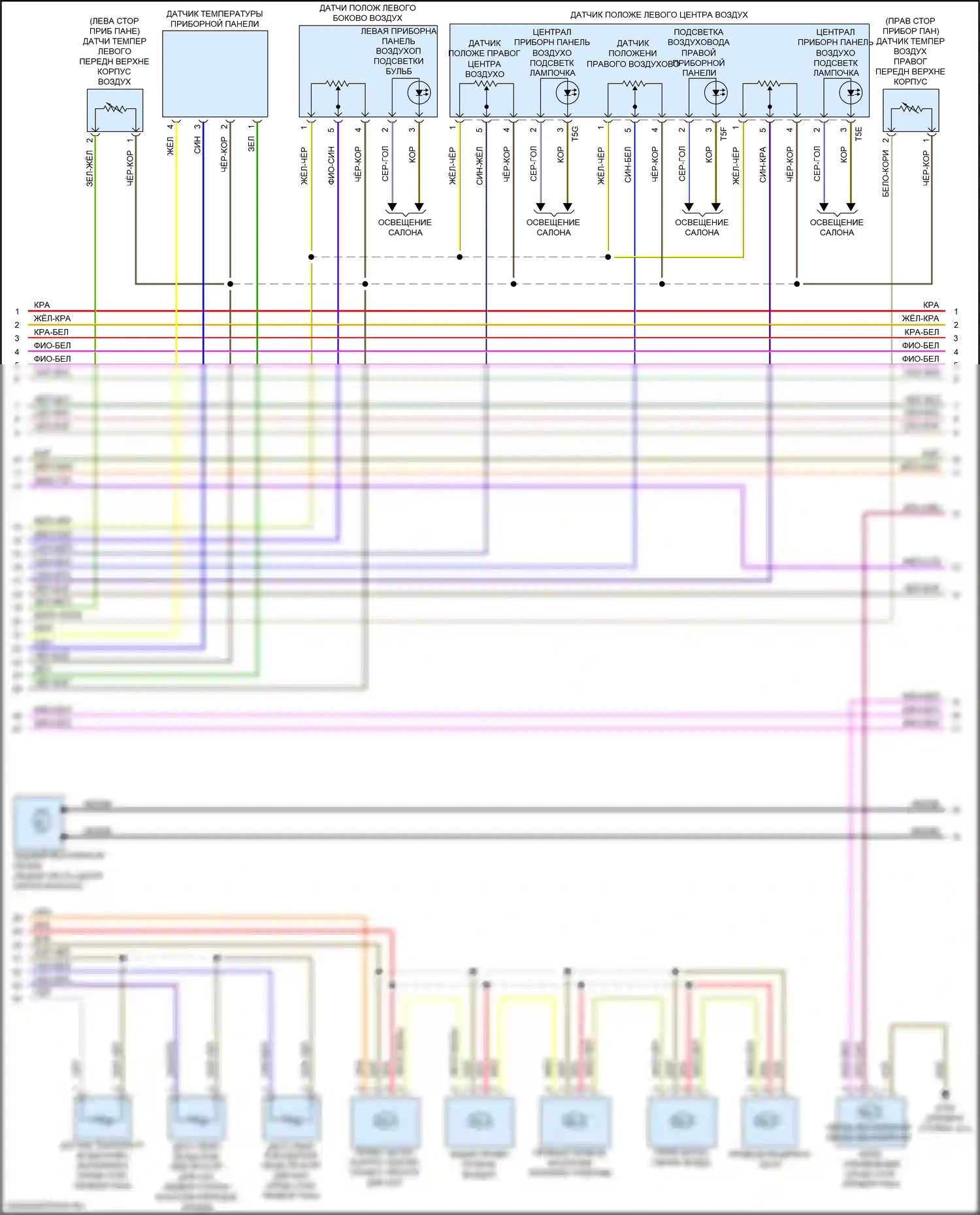 Q7 Audi 4M рестайлинг (2019-2024): Электросхема климат контроля, с климат-контролем, без многозонного управления, с контролем ударного давления (2 из 6) 