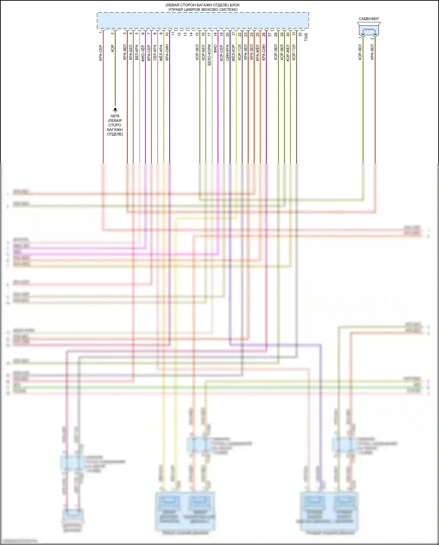 Q7 Audi 4M рестайлинг (2019-2024): Электросхема магнитолы, с усилителем и звуком высокого класса (3 из 7) 