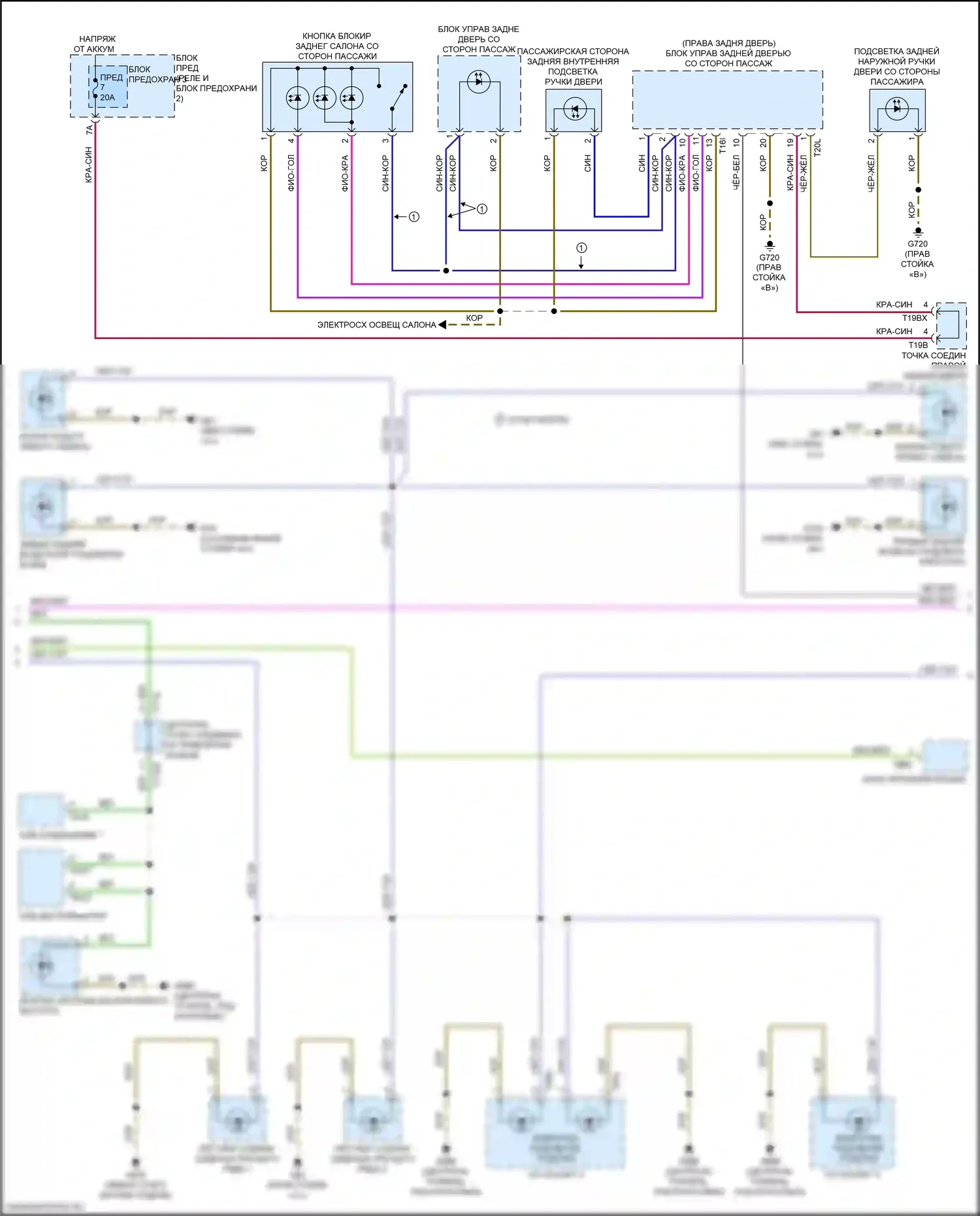 Q7 Audi 4M рестайлинг (2019-2024): Электросхема подсветки приборной панели (2 из 5) 
