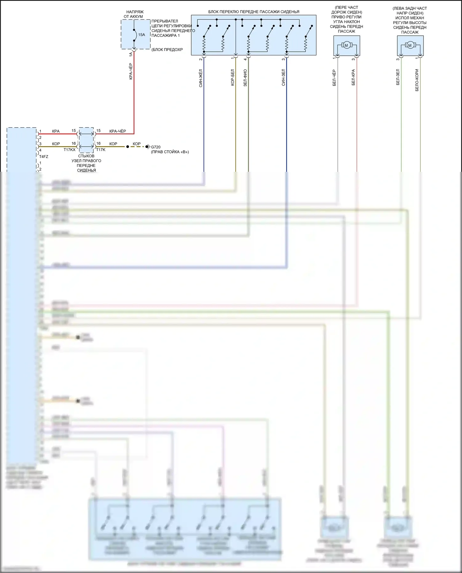 Q7 Audi 4M рестайлинг (2019-2024): Электросхема сиденья памяти пассажира с сиденьями комфорта (1 из 2) 