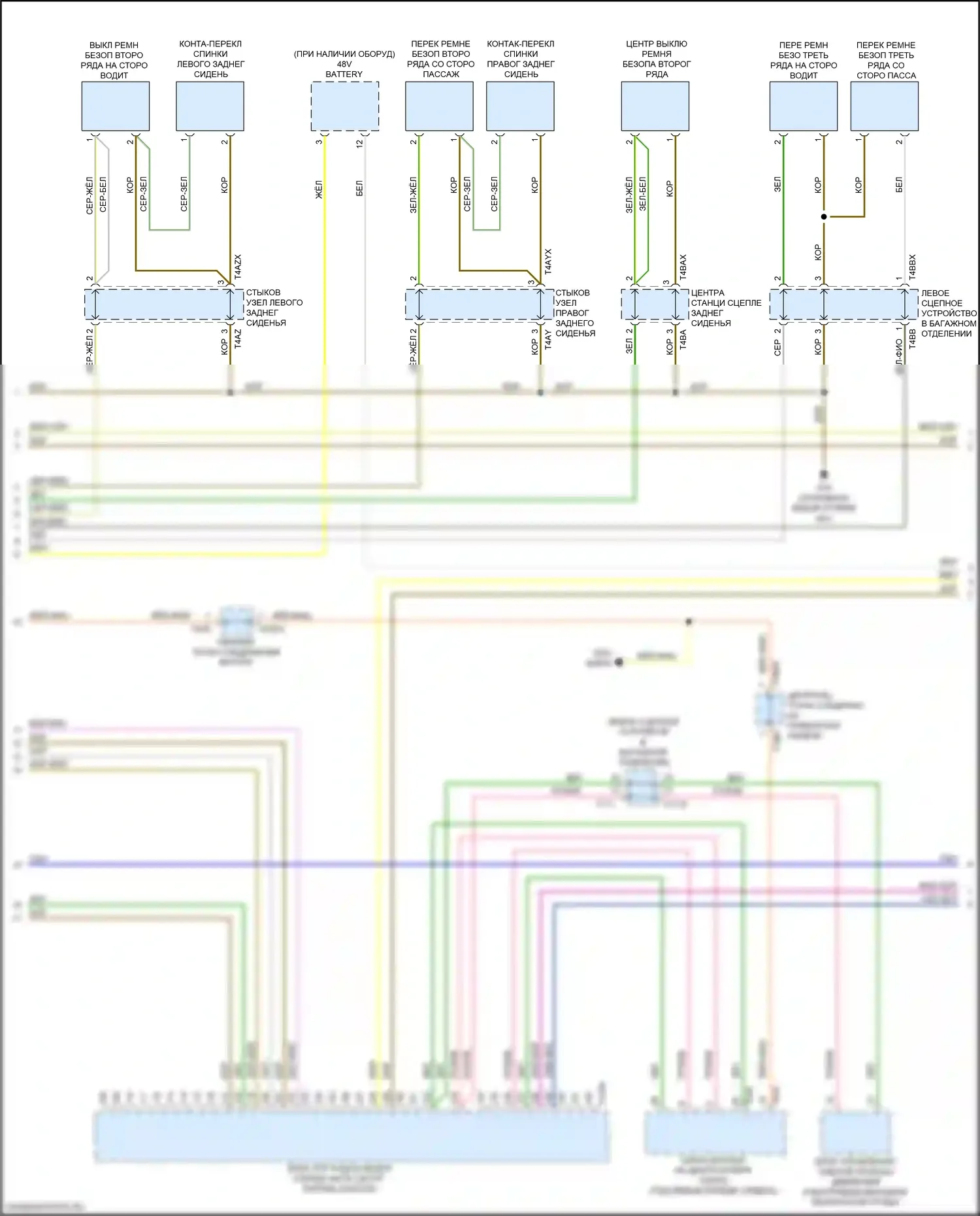 Q7 Audi 4M рестайлинг (2019-2024): Электросхема подушек безопасности (2 из 5) 