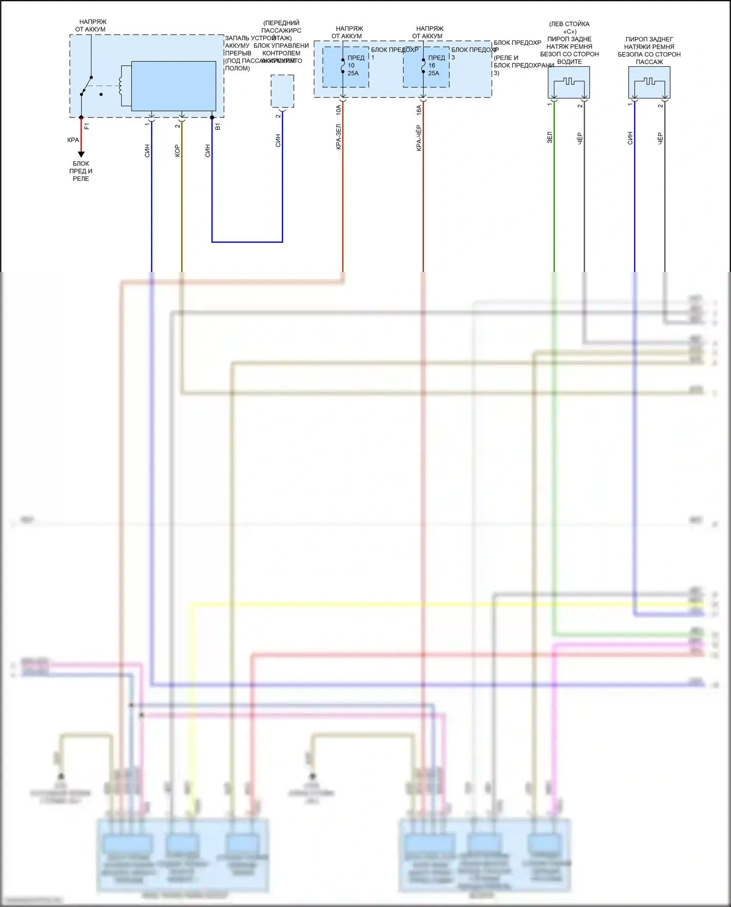 Q7 Audi 4M рестайлинг (2019-2024): Электросхема подушек безопасности (4 из 5) 