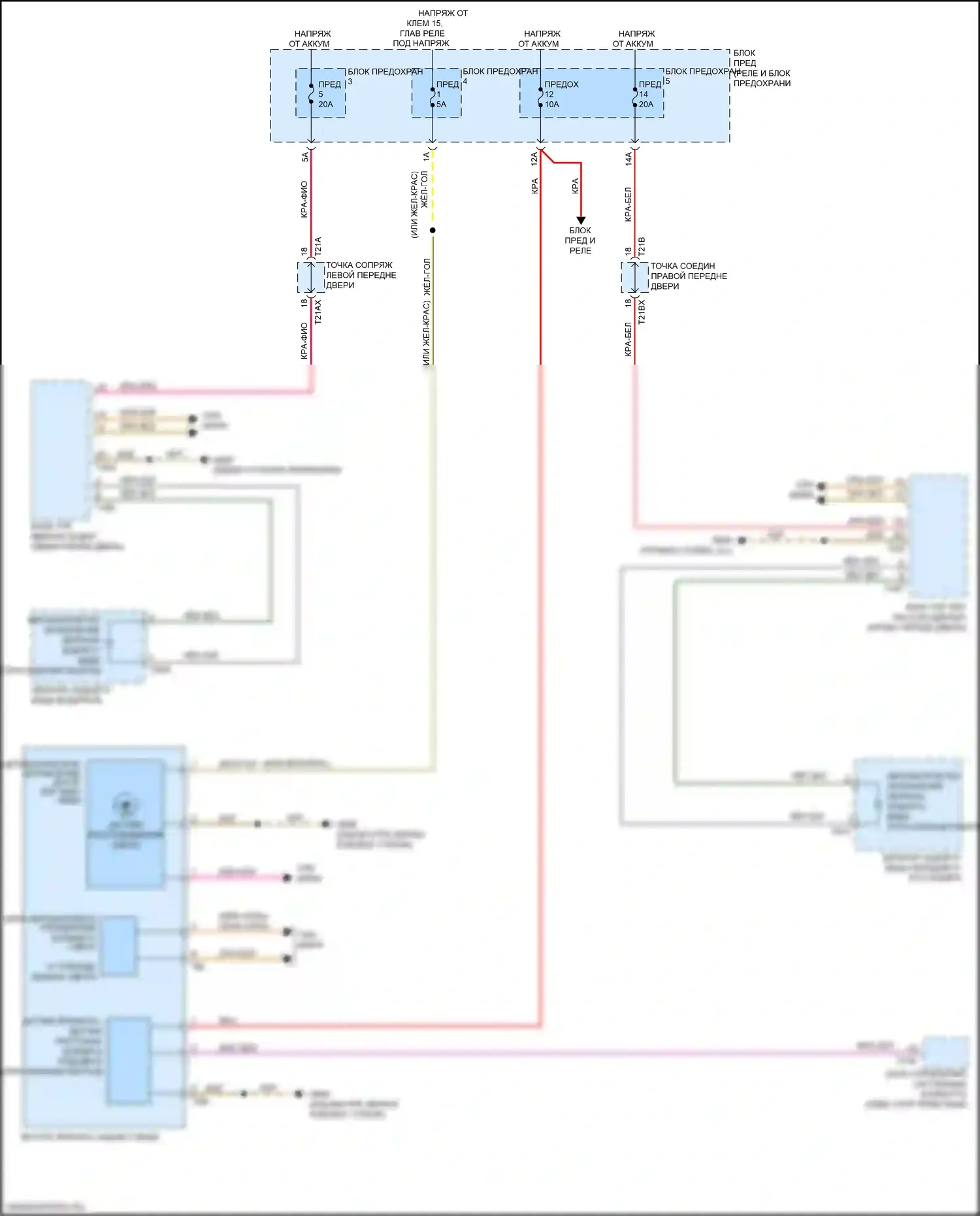 Q7 Audi 4M рестайлинг (2019-2024): Электросхема управления зеркалами заднего вида 