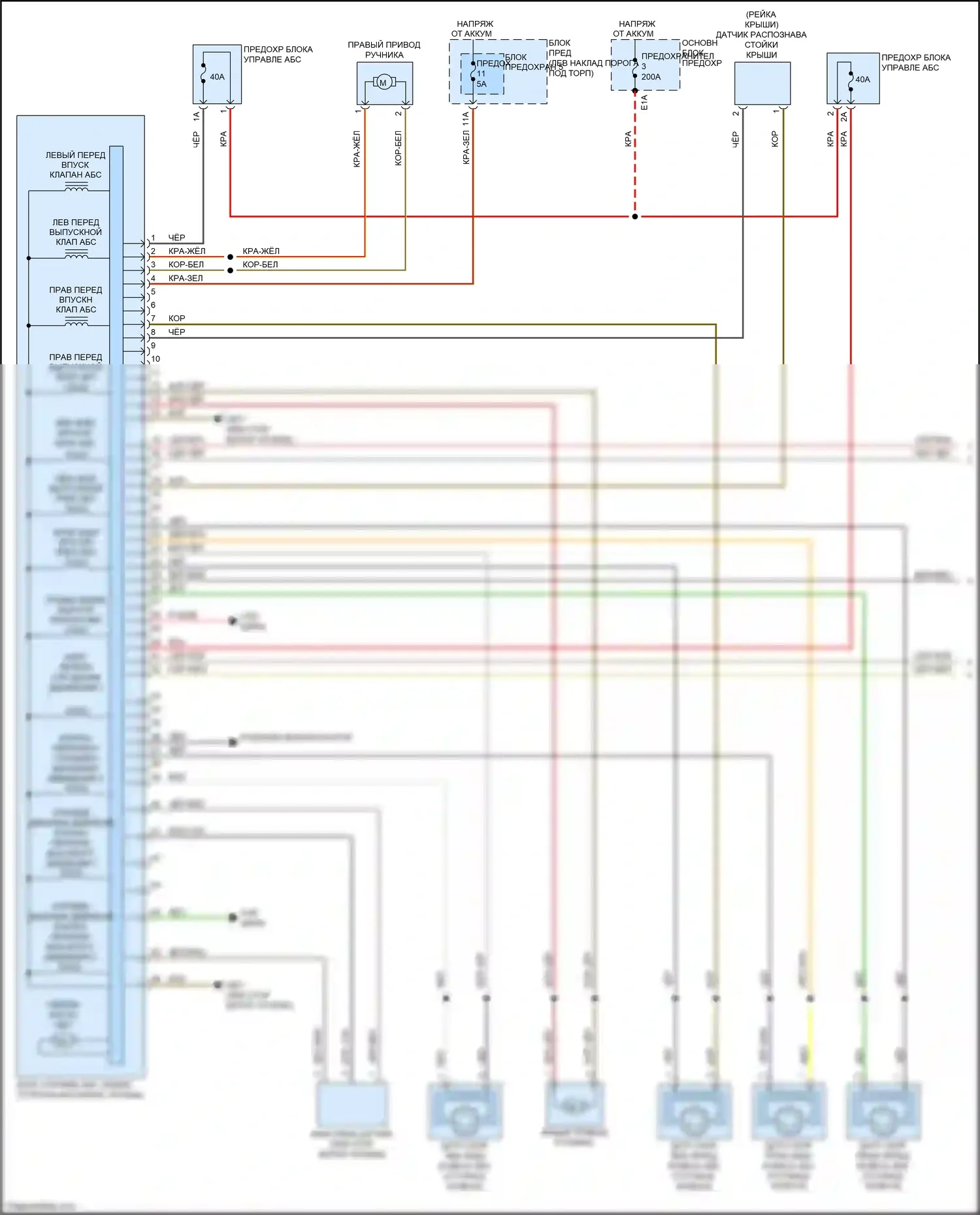 Q7 Audi 4M (2015-2020): Антиблокировочная система abs электросхема (1 из 3) 