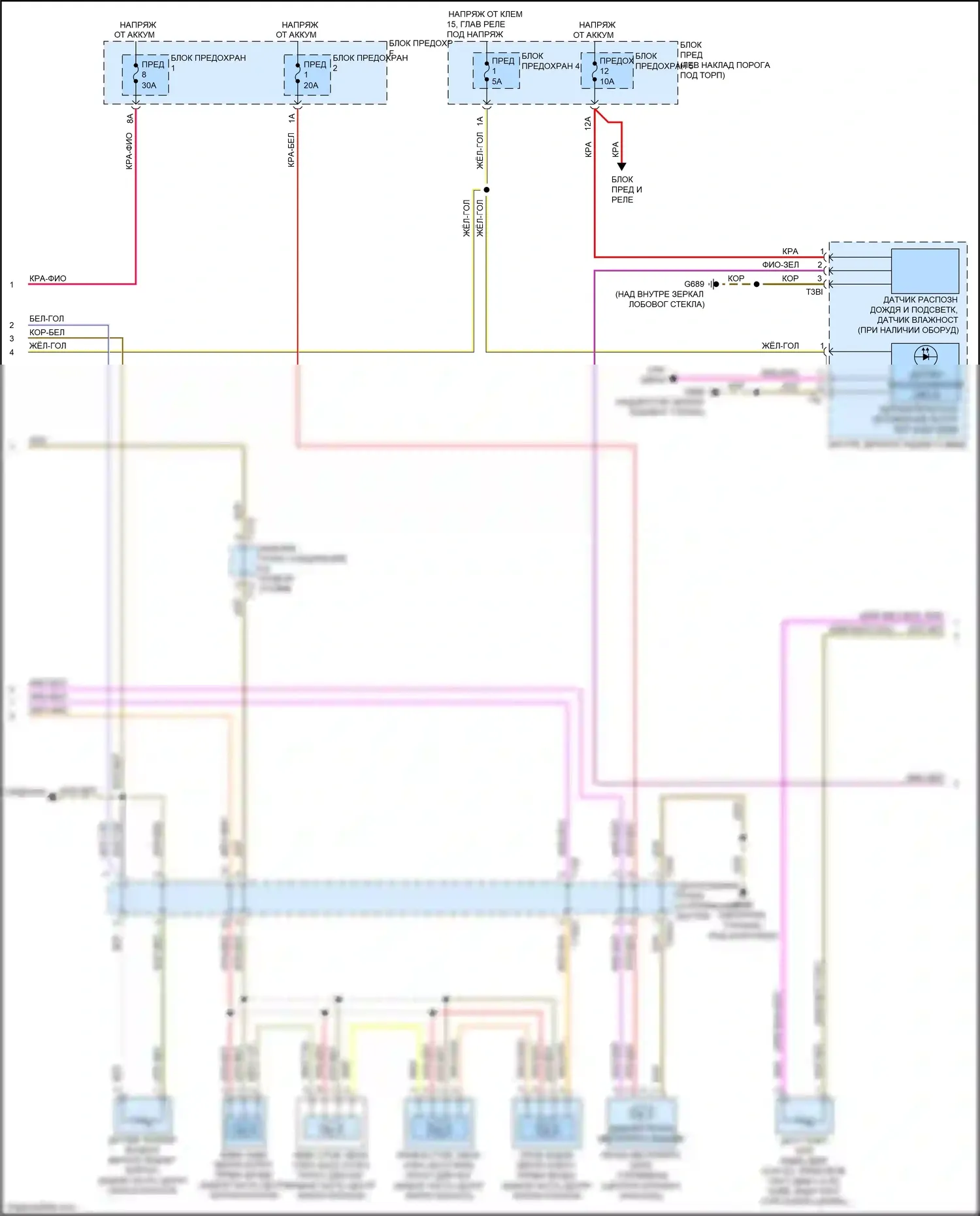 Q7 Audi 4M (2015-2020): Электросхема климат контроля, с задними органами управления (3 из 4) 