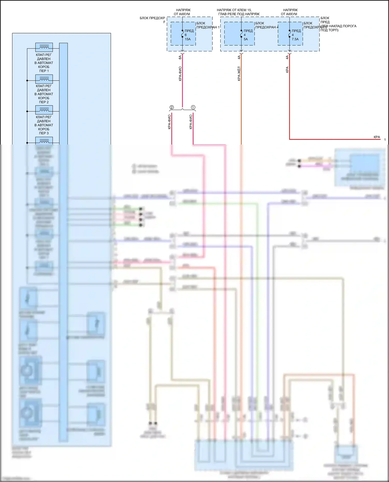 Q7 Audi 4M (2015-2020): Электросхема автоматической коробки передач (1 из 2) 