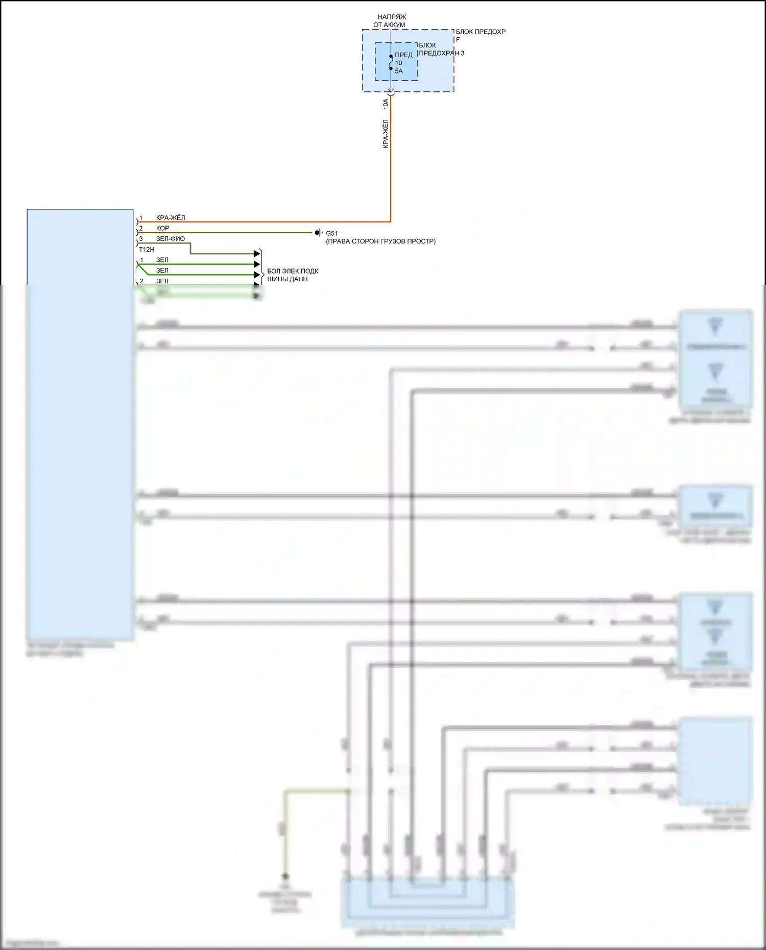 Q7 Audi 4M (2015-2020): Электросхема тв-тюнера 