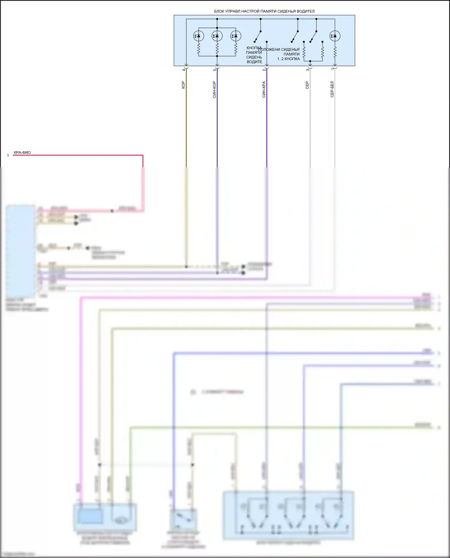 Q7 Audi 4M (2015-2020): Электросхема сиденья памяти водителя (2 из 3) 