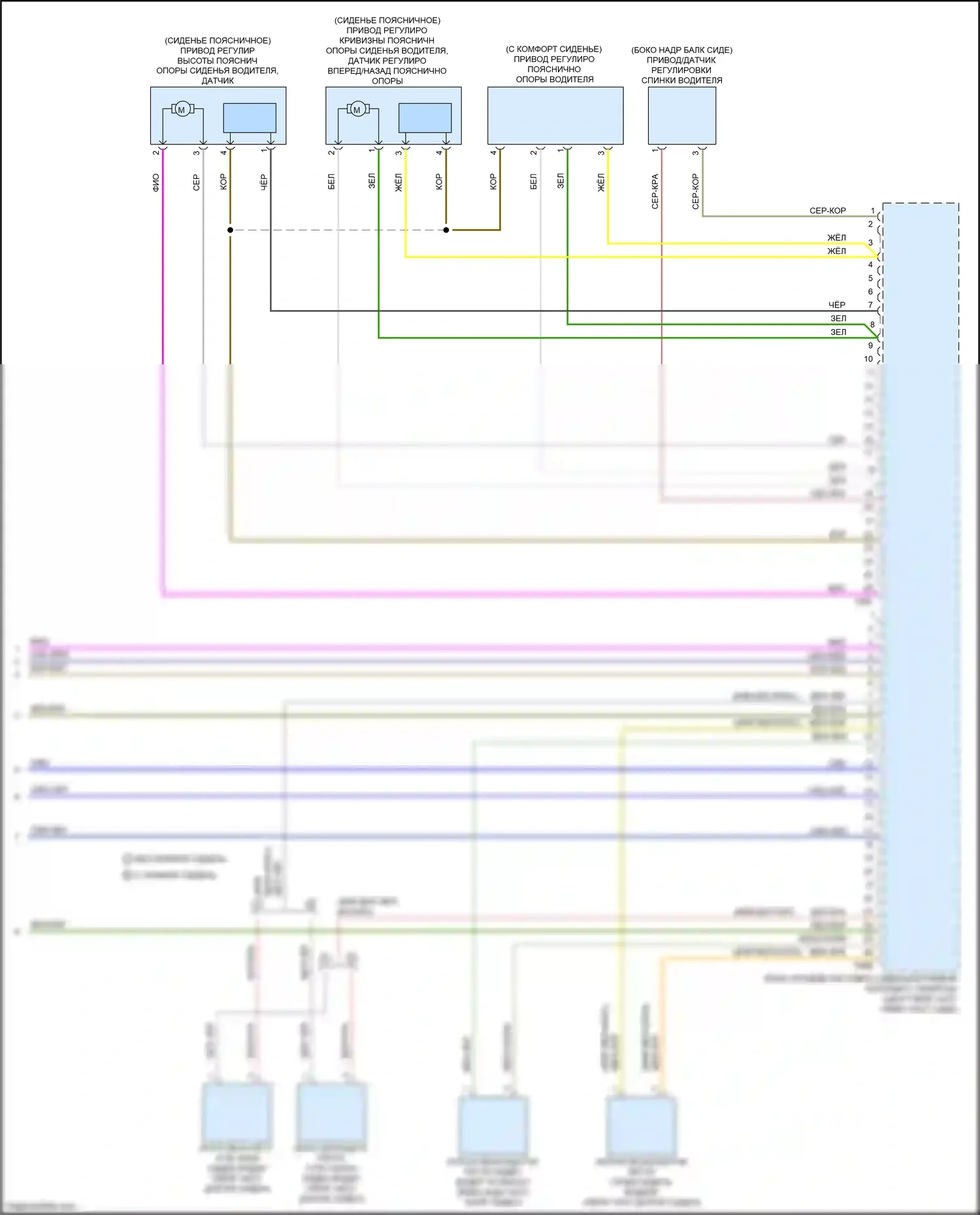 Q7 Audi 4M (2015-2020): Электросхема сиденья памяти водителя (3 из 3) 