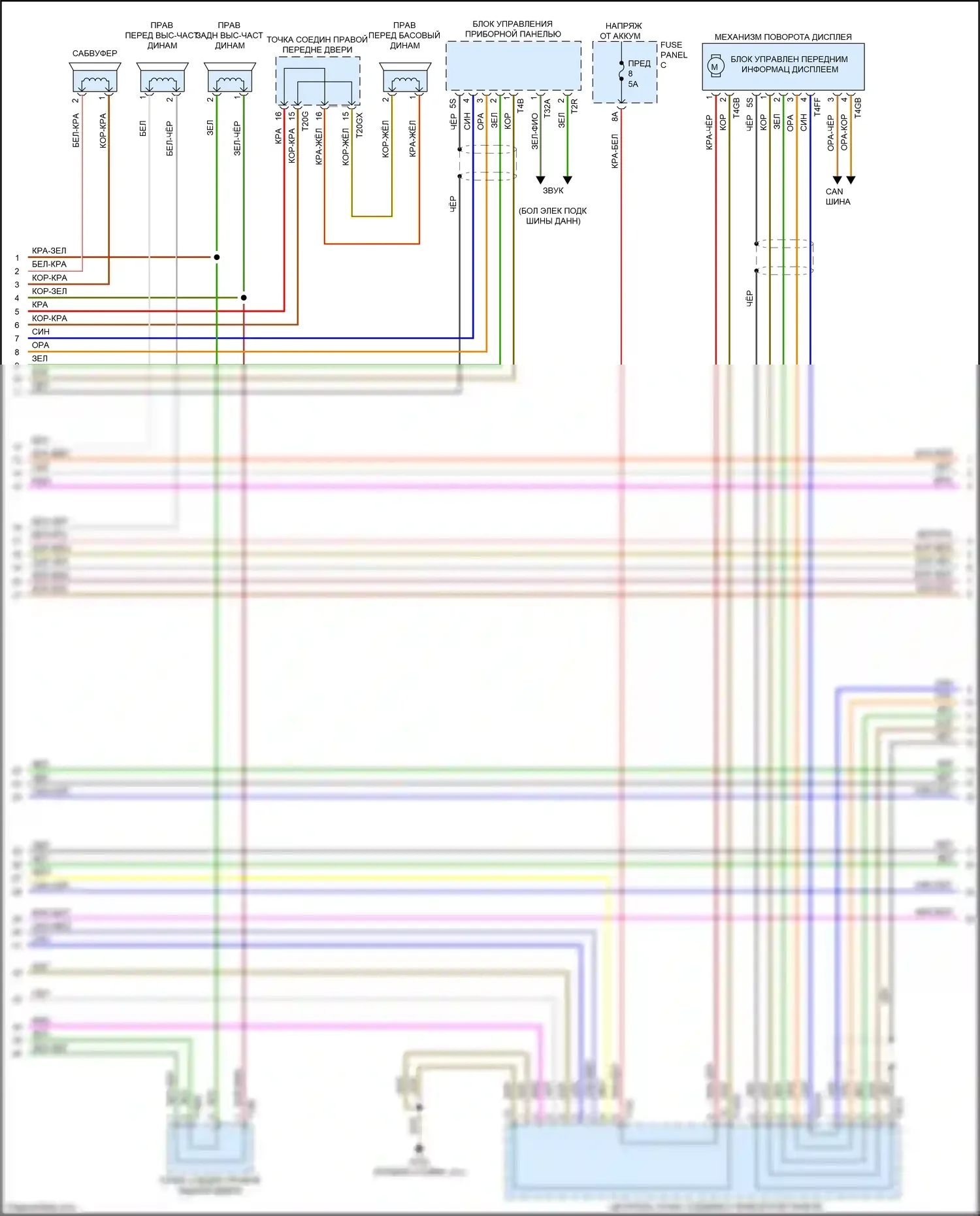 Q7 Audi 4M (2015-2020): Электросхема навигации, без усилителя (2 из 4) 