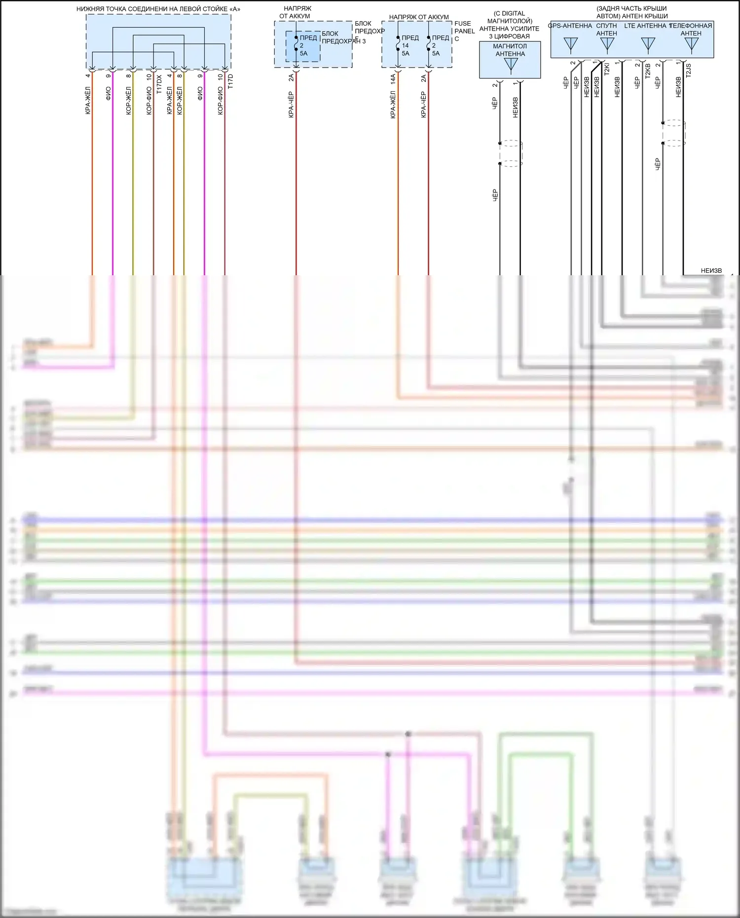 Q7 Audi 4M (2015-2020): Электросхема навигации, без усилителя (3 из 4) 