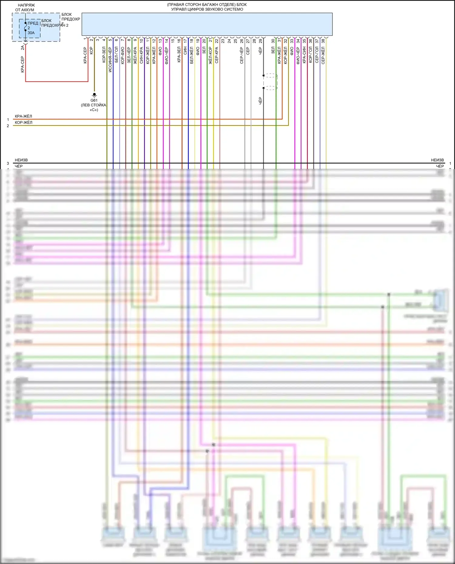 Q7 Audi 4M (2015-2020): Электросхема навигации, с усилителем (4 из 5) 